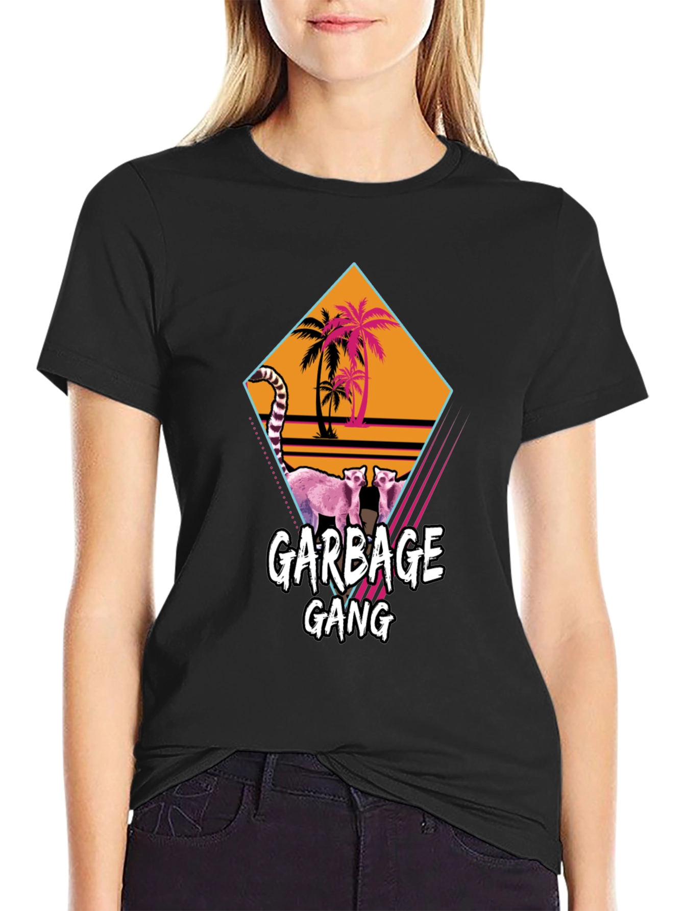 Garbage Gang Tee - Retro Palm Beach Opossum T-Shirt