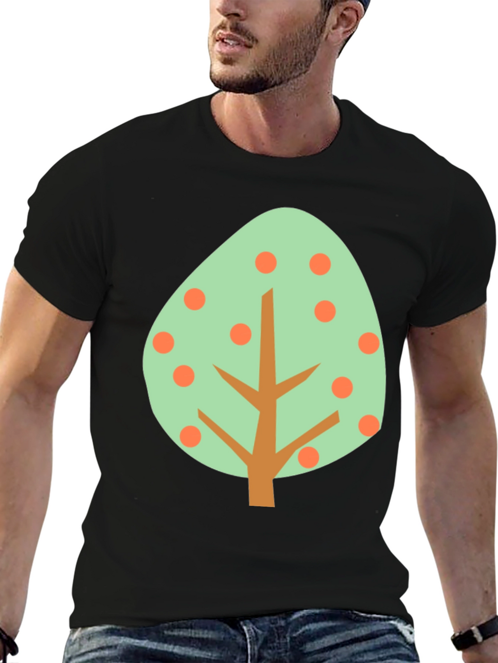 Abstract Tree Graphic Tee - Casual Style