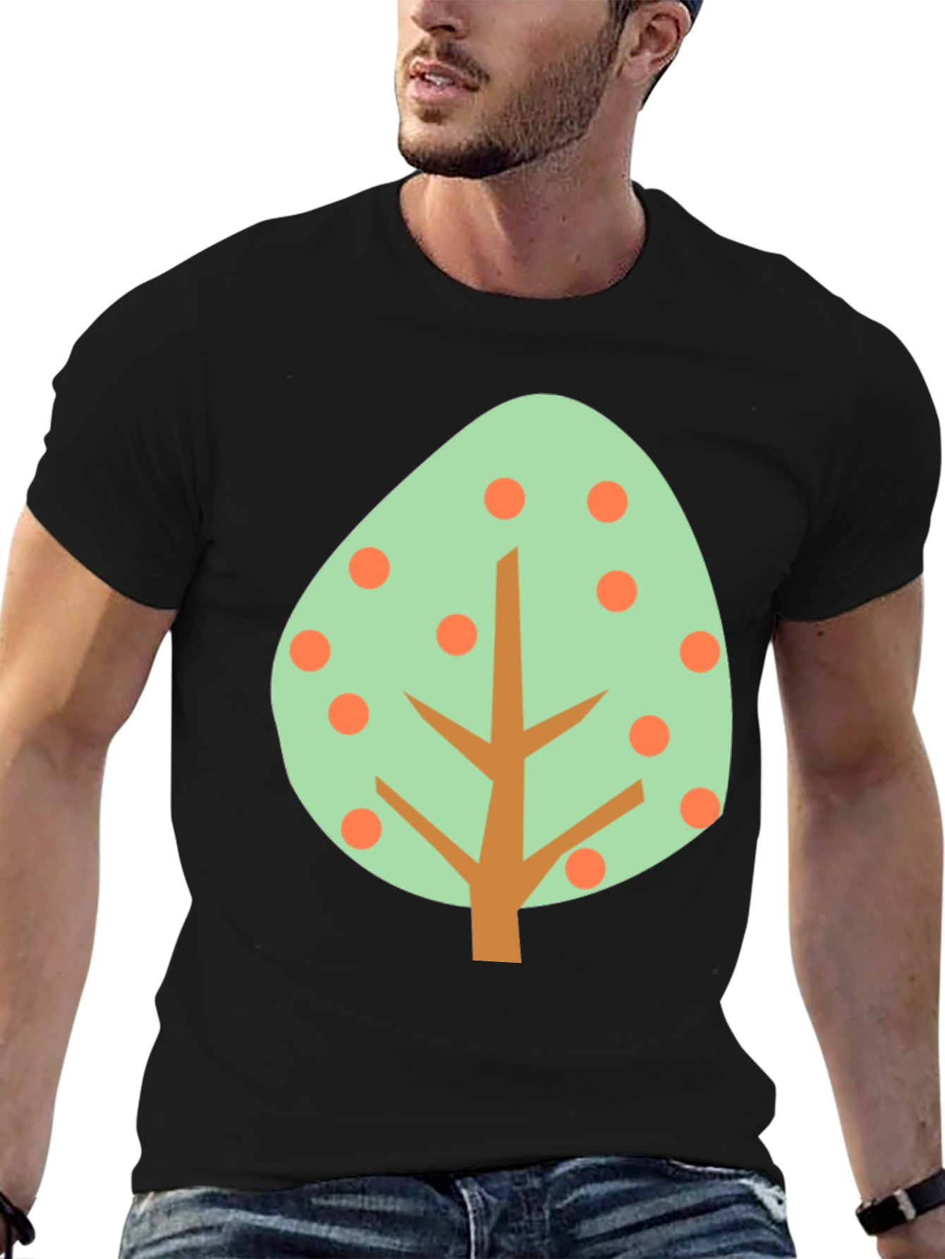 Abstract Tree Graphic Tee - Casual Style