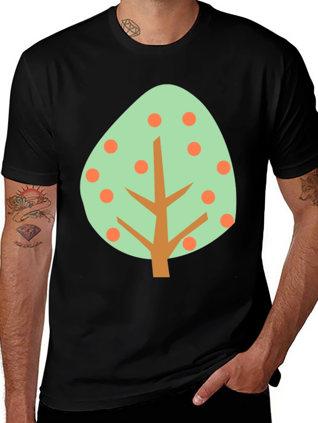 Abstract Tree Graphic Tee - Casual Style