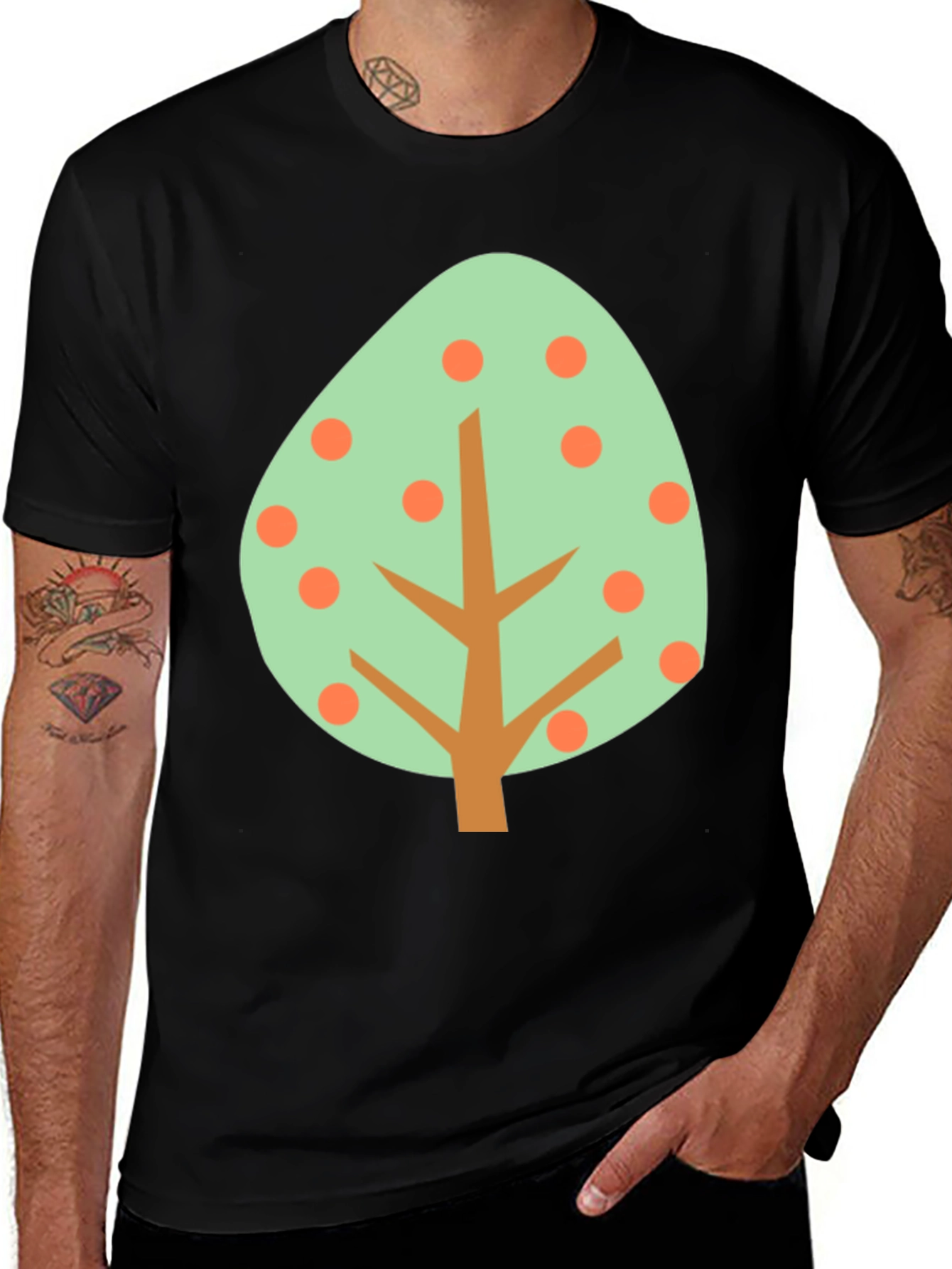 Abstract Tree Graphic Tee - Casual Style