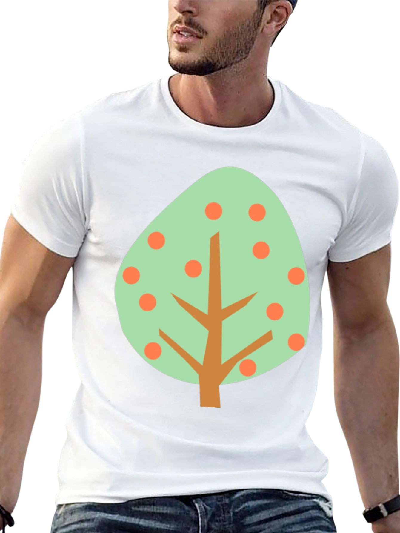 Abstract Tree Graphic Tee - Casual Style