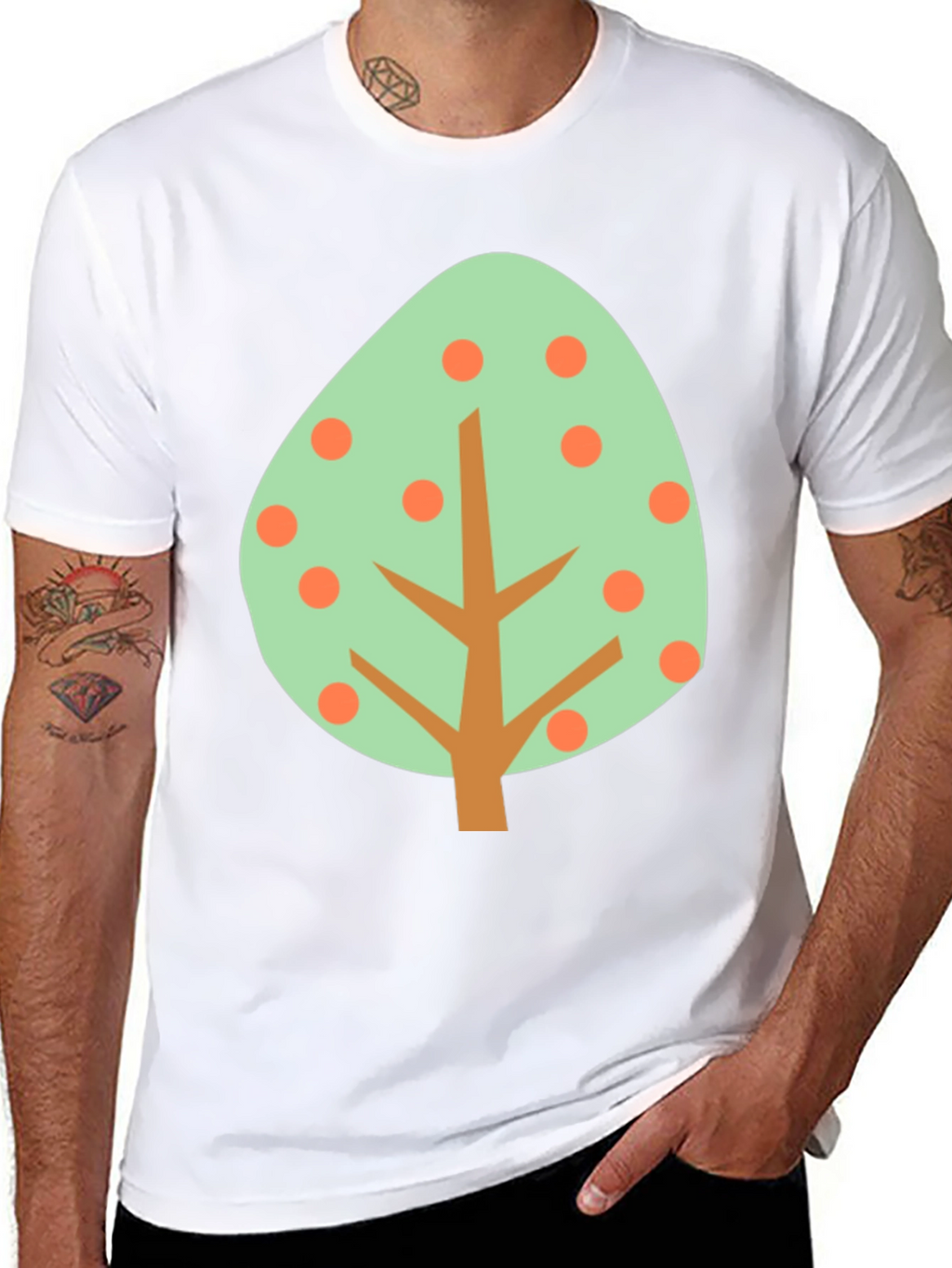 Abstract Tree Graphic Tee - Casual Style