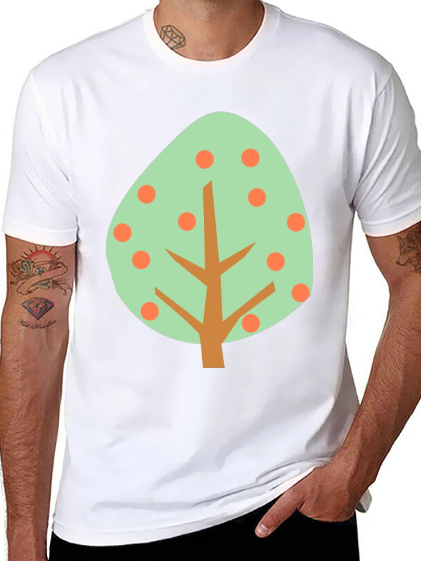 Abstract Tree Graphic Tee - Casual Style