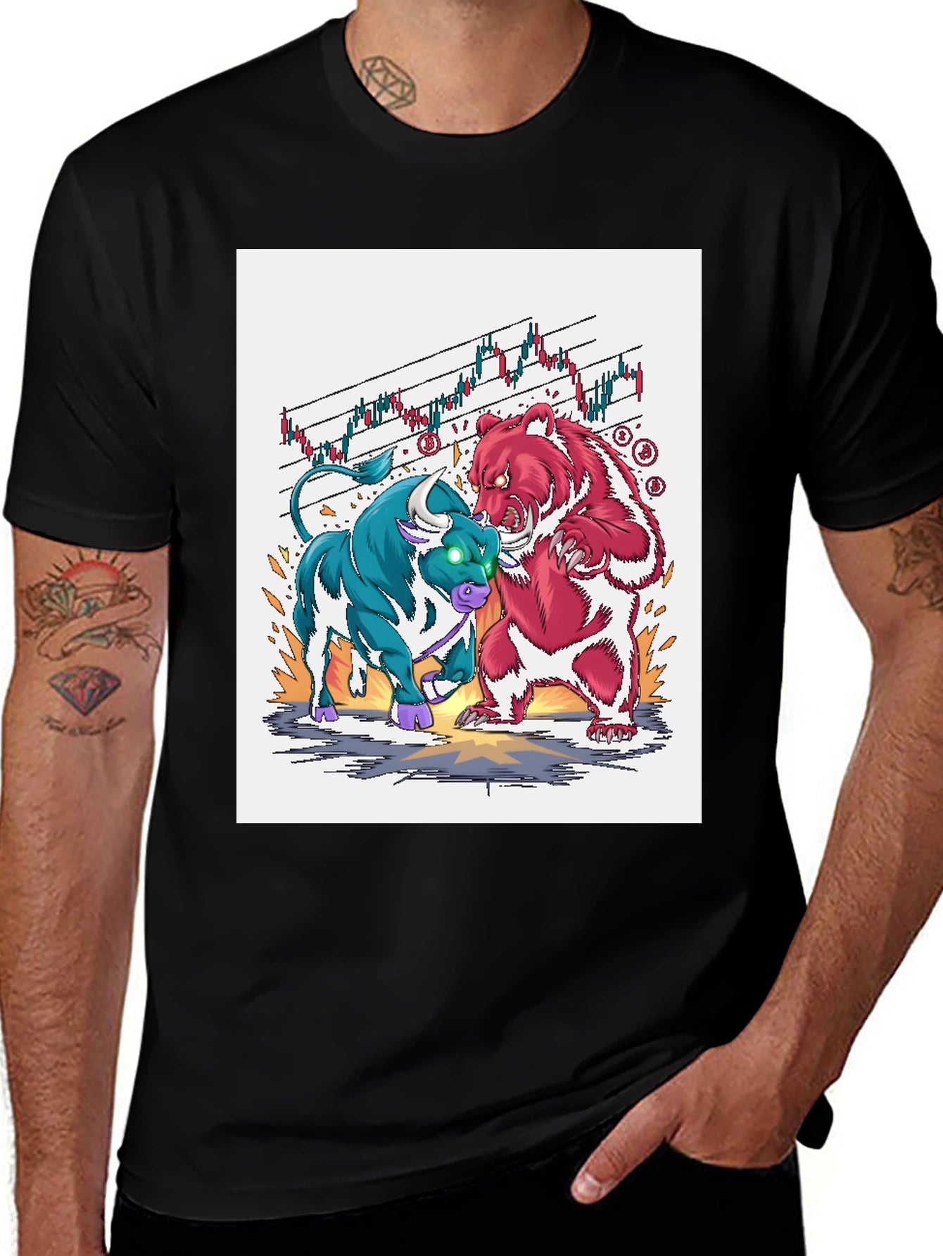 Bull vs Bear Market T-Shirt - Investor Graphic Tee