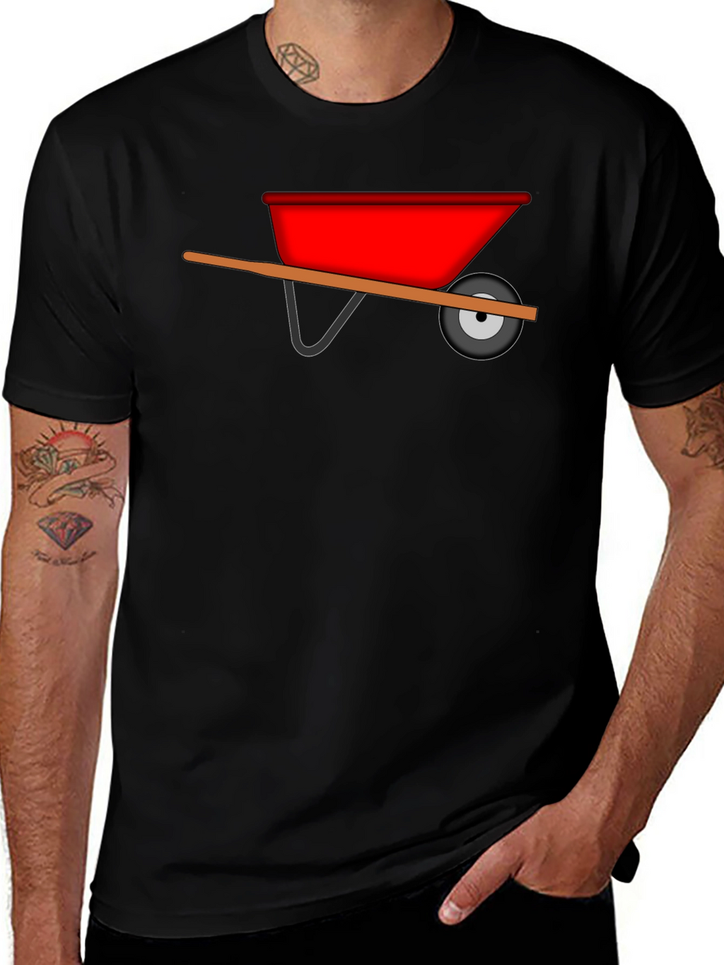 Wheelbarrow Graphic Tee - Black Cotton Casual