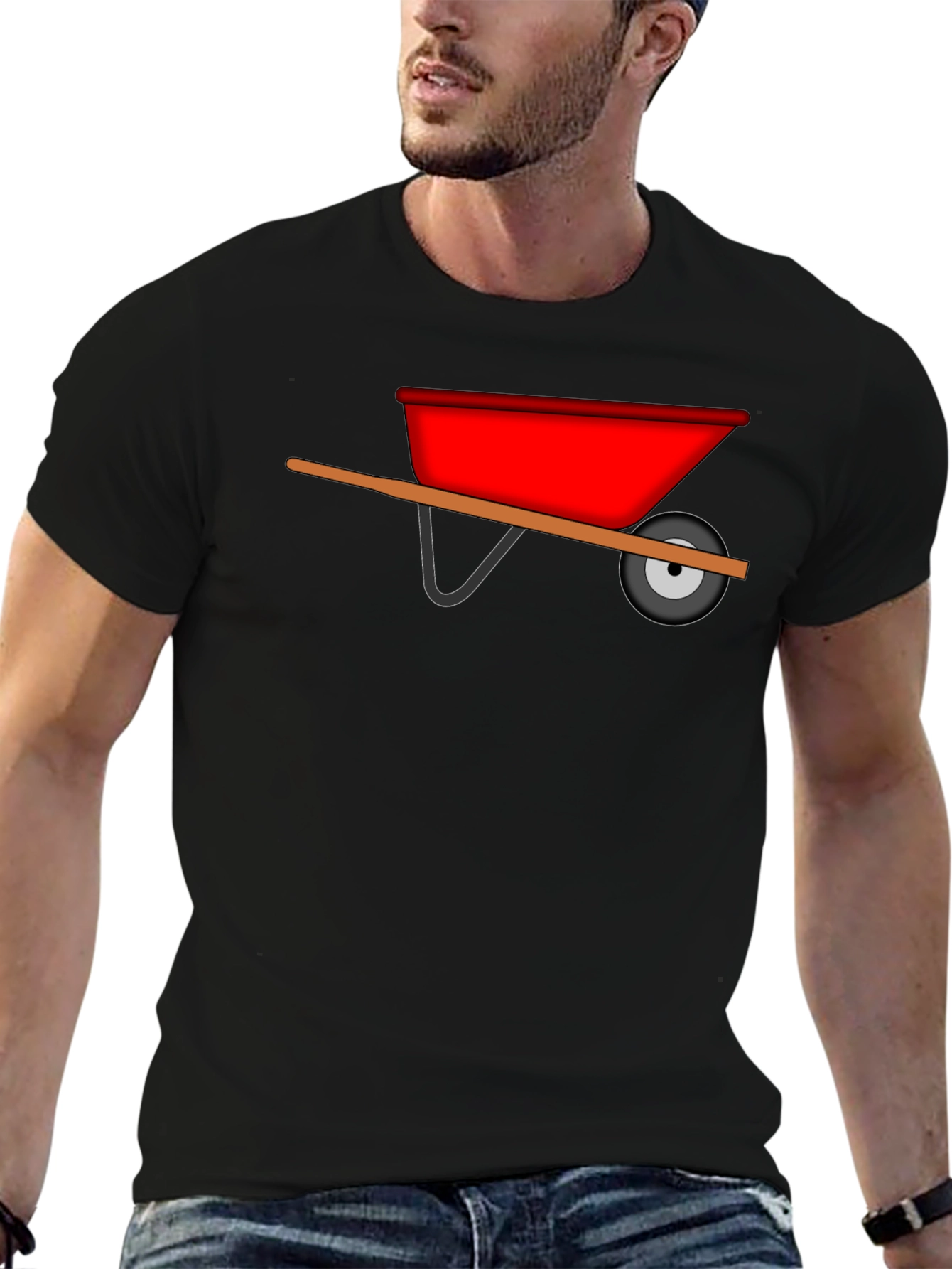 Wheelbarrow Graphic Tee - Black Cotton Casual
