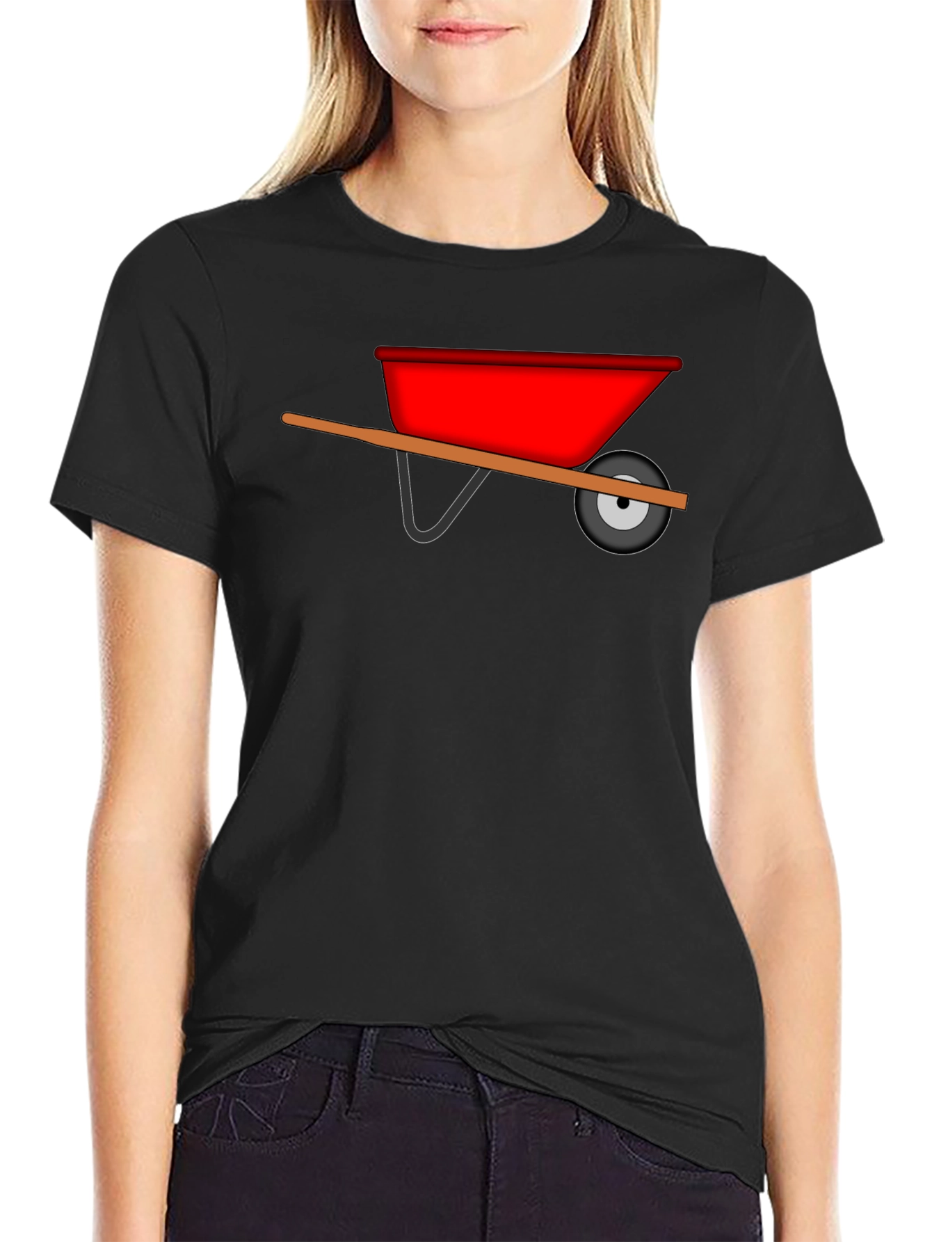 Wheelbarrow Graphic Tee - Black Cotton Casual