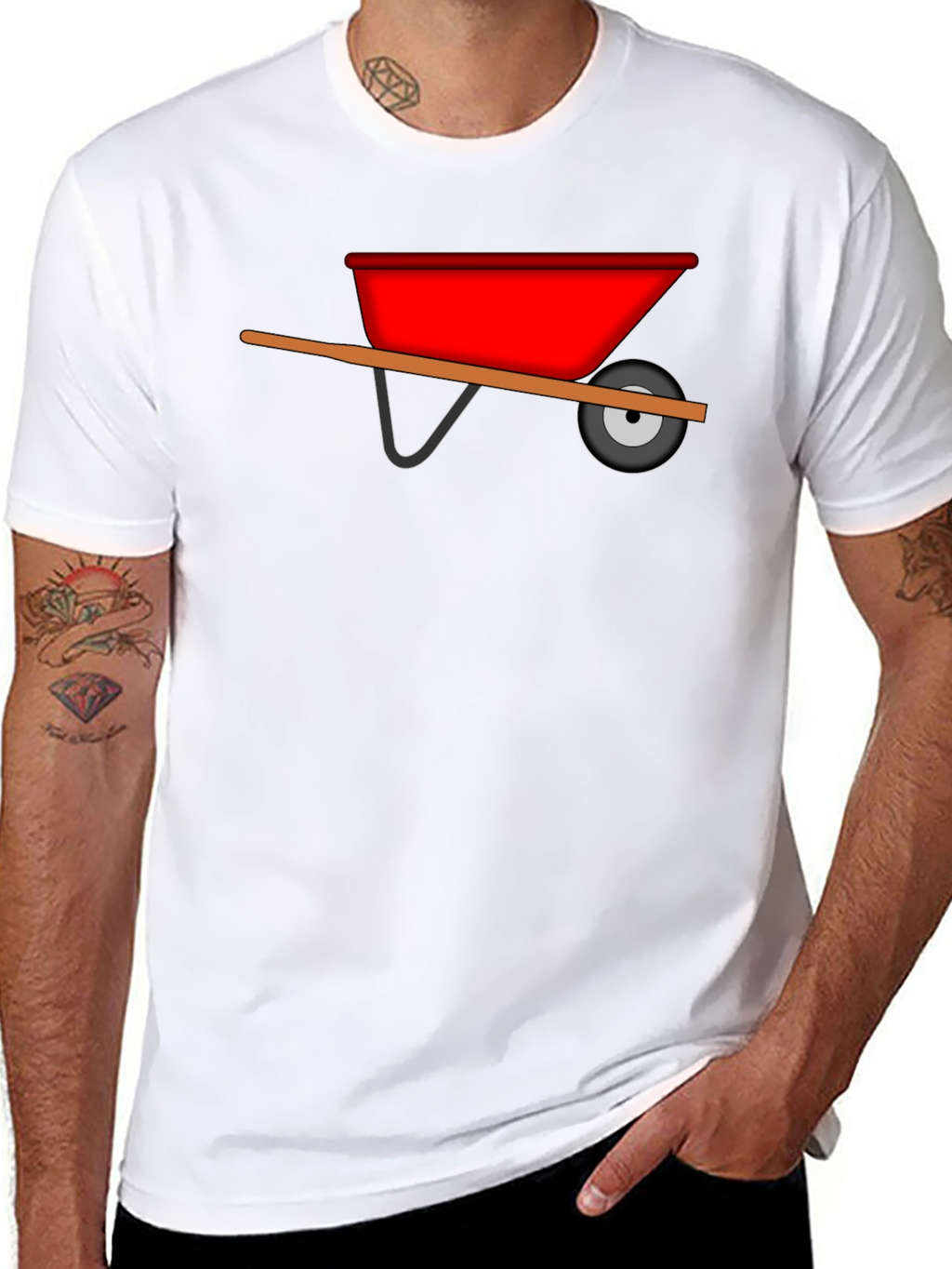 Wheelbarrow Graphic Tee - Black Cotton Casual