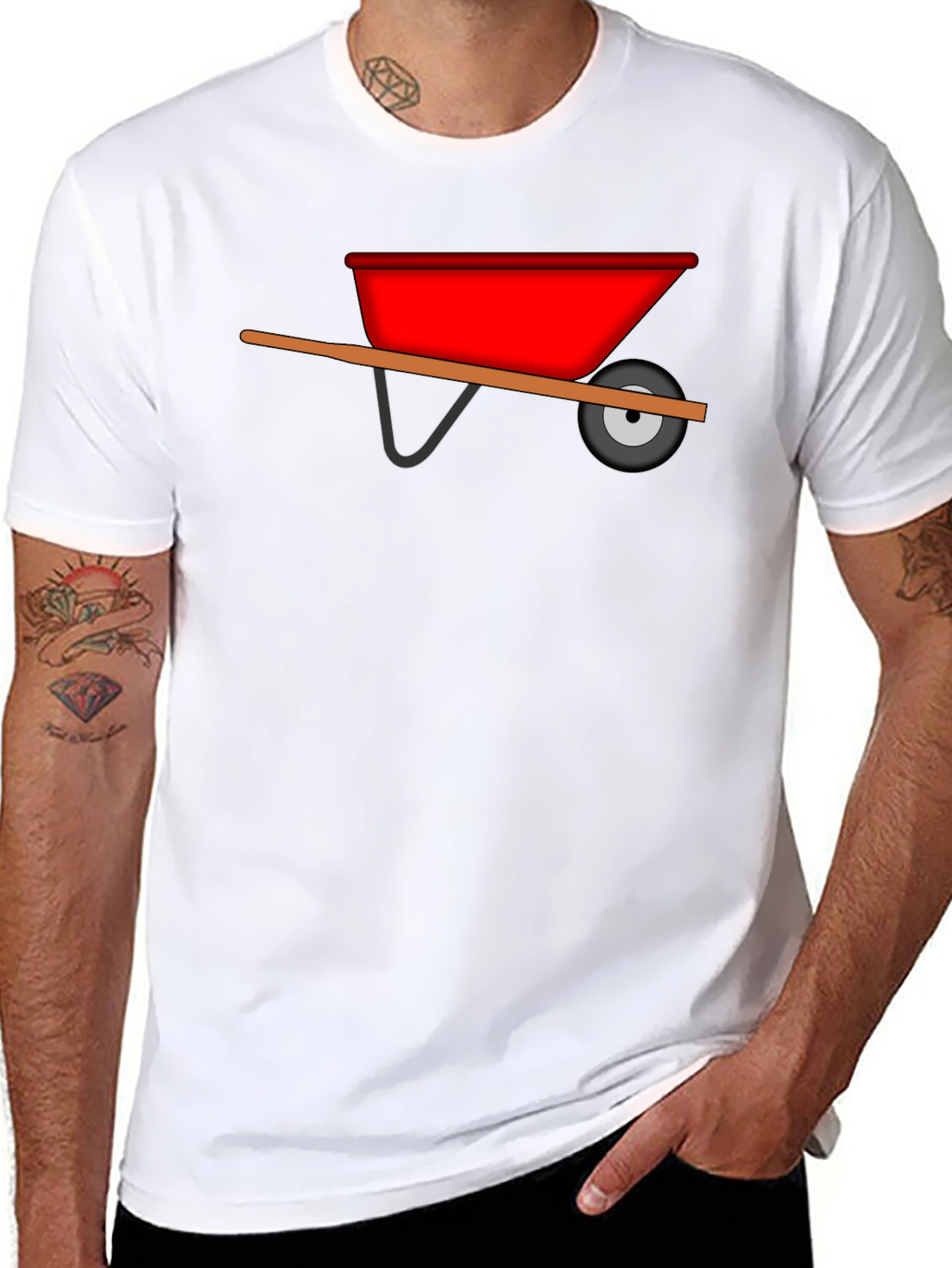 Wheelbarrow Graphic Tee - Black Cotton Casual
