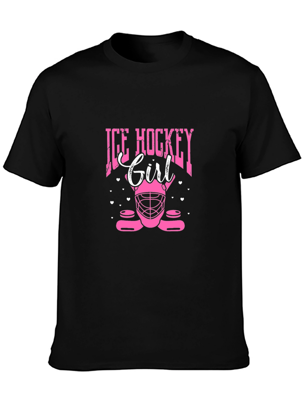 Ice Hockey Girl Black T-Shirt