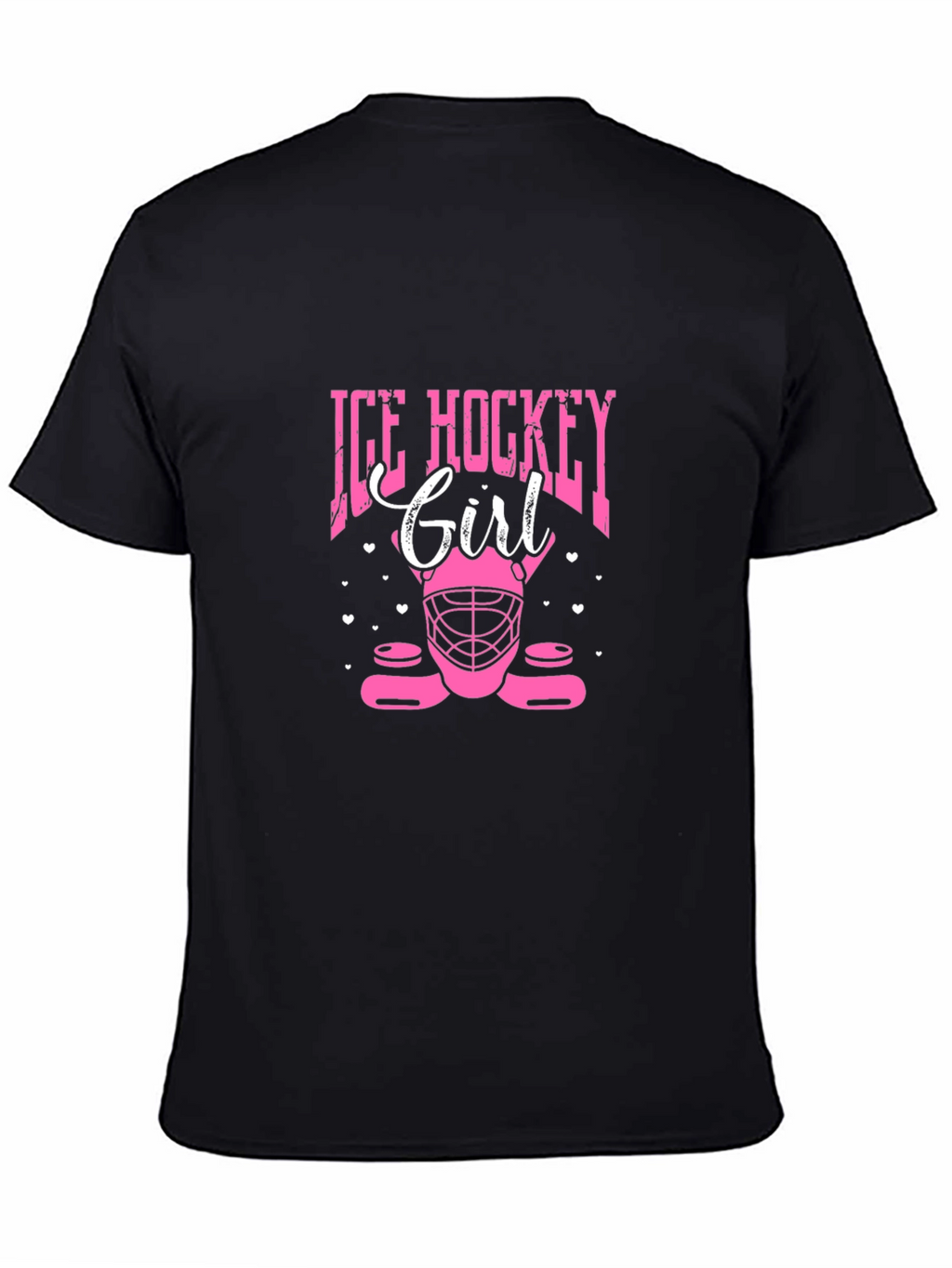Ice Hockey Girl Black T-Shirt