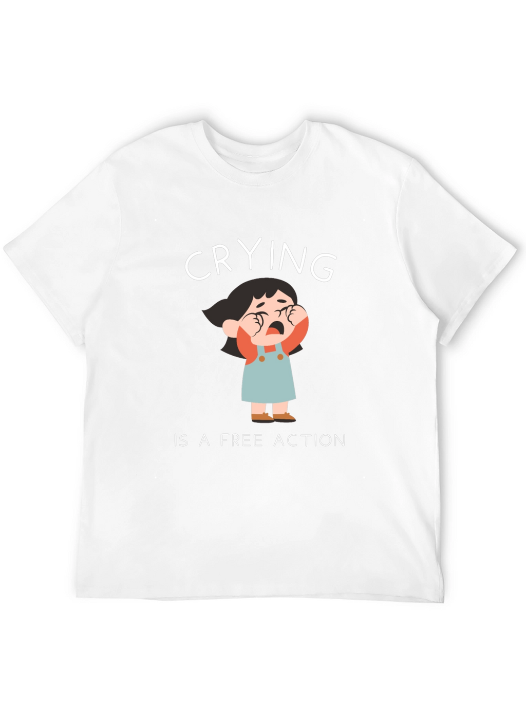 Crying is a Free Action Black T-Shirt