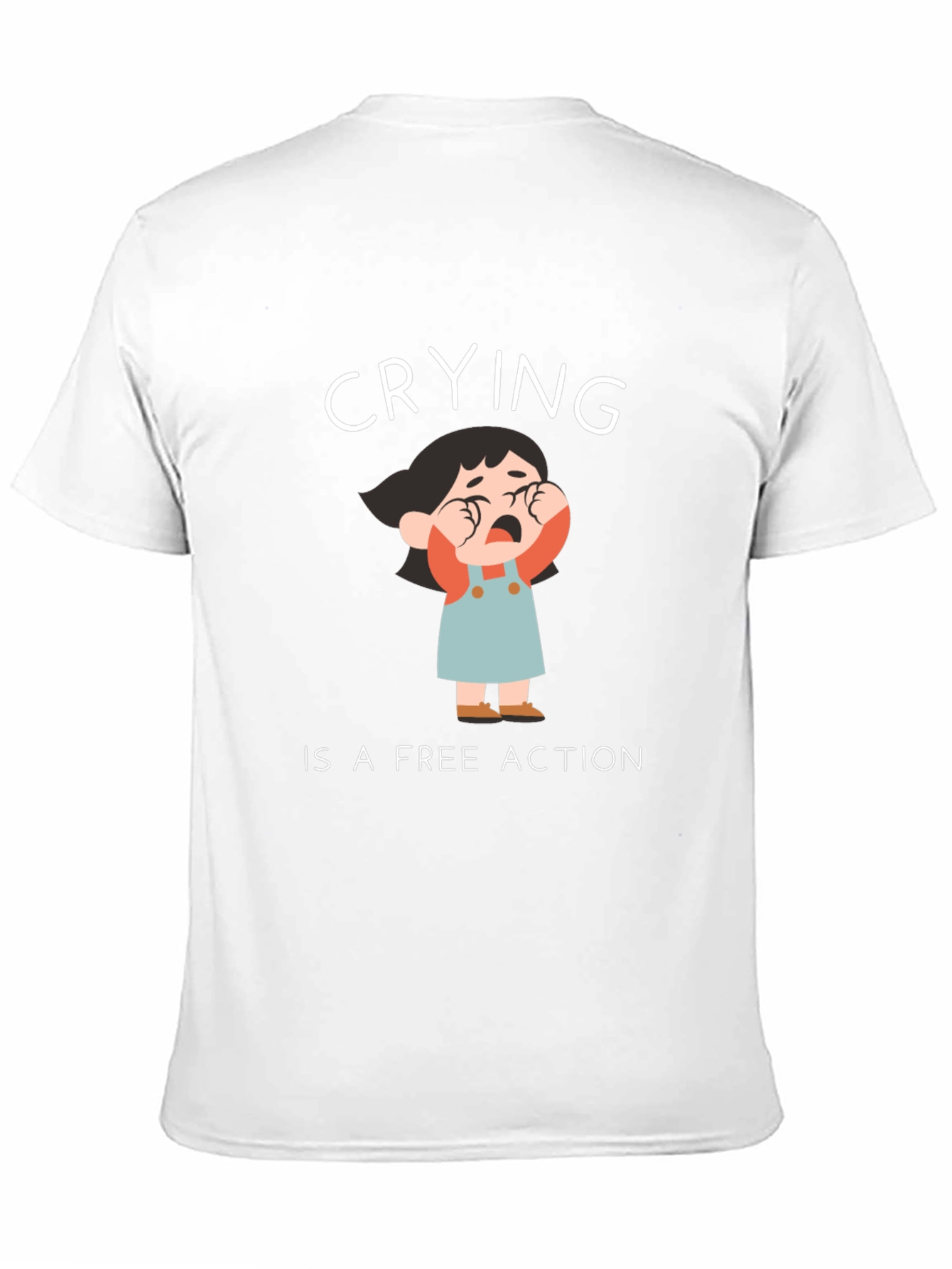 Crying is a Free Action Black T-Shirt