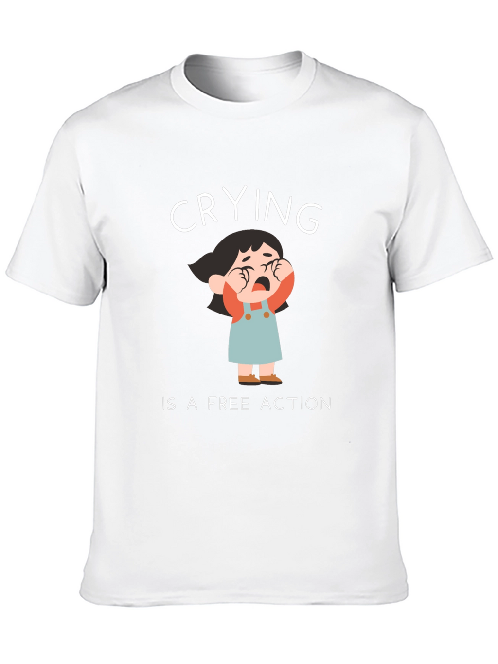 Crying is a Free Action Black T-Shirt