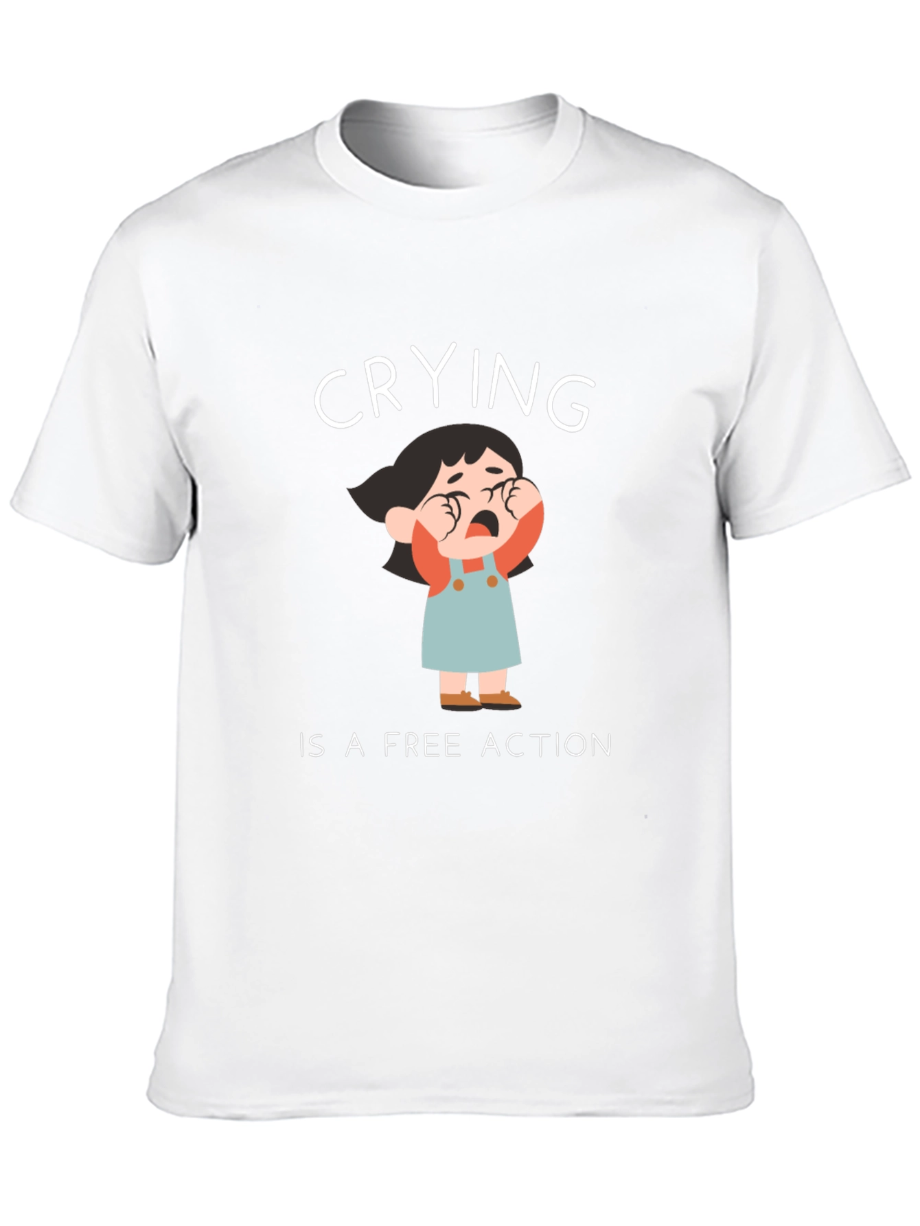 Crying is a Free Action Black T-Shirt