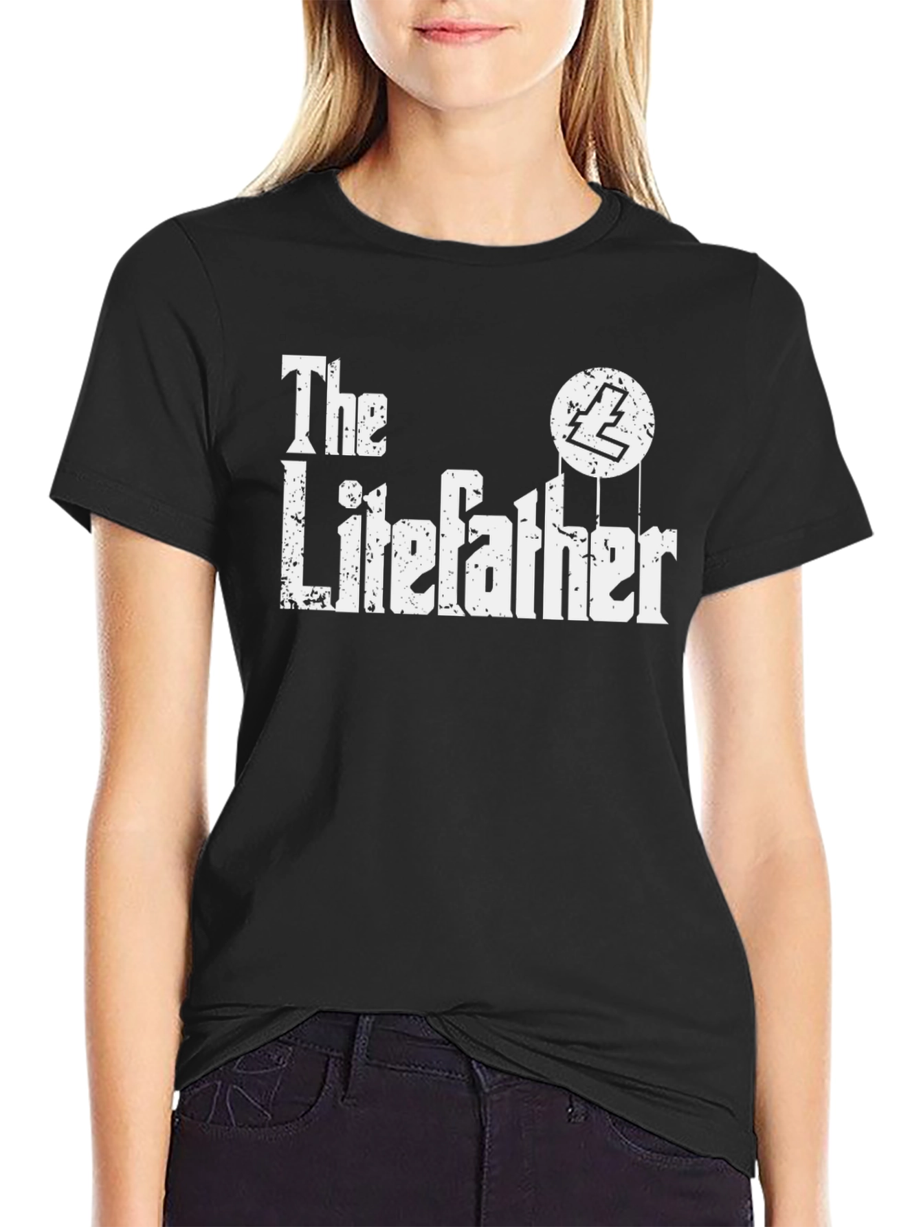 The Litefather Black T-Shirt - Crypto Humor