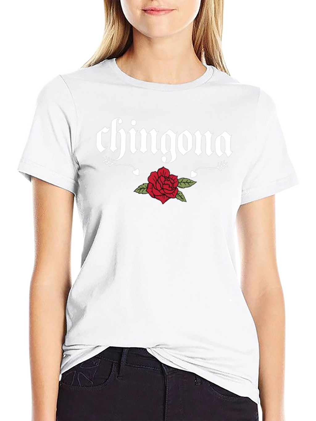 Chingona Rose Graphic Tee - Bold & Stylish