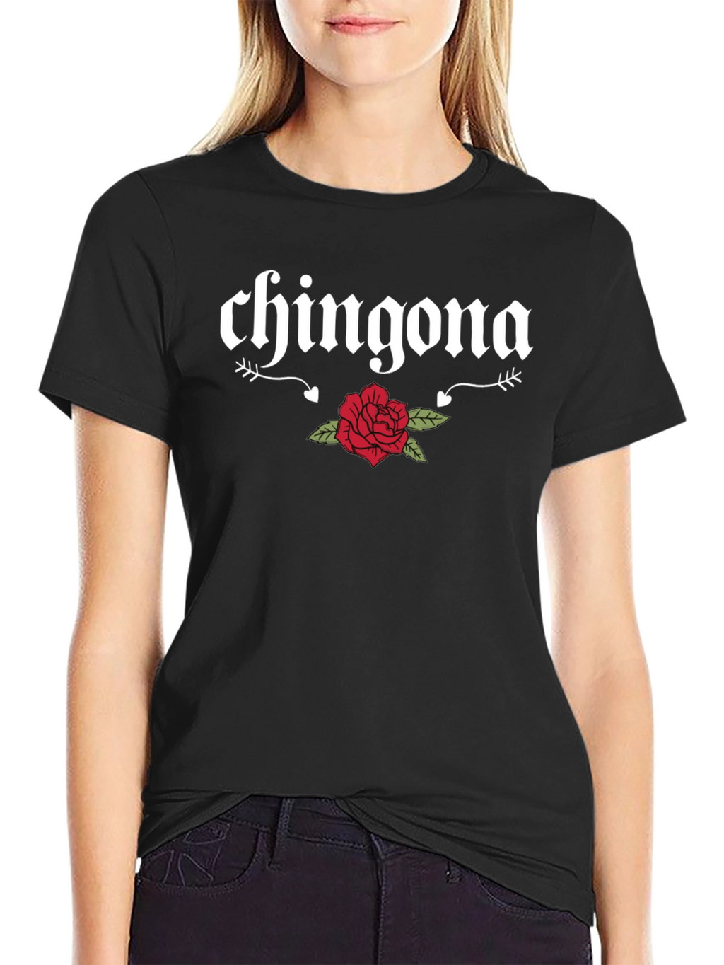 Chingona Rose Graphic Tee - Bold & Stylish