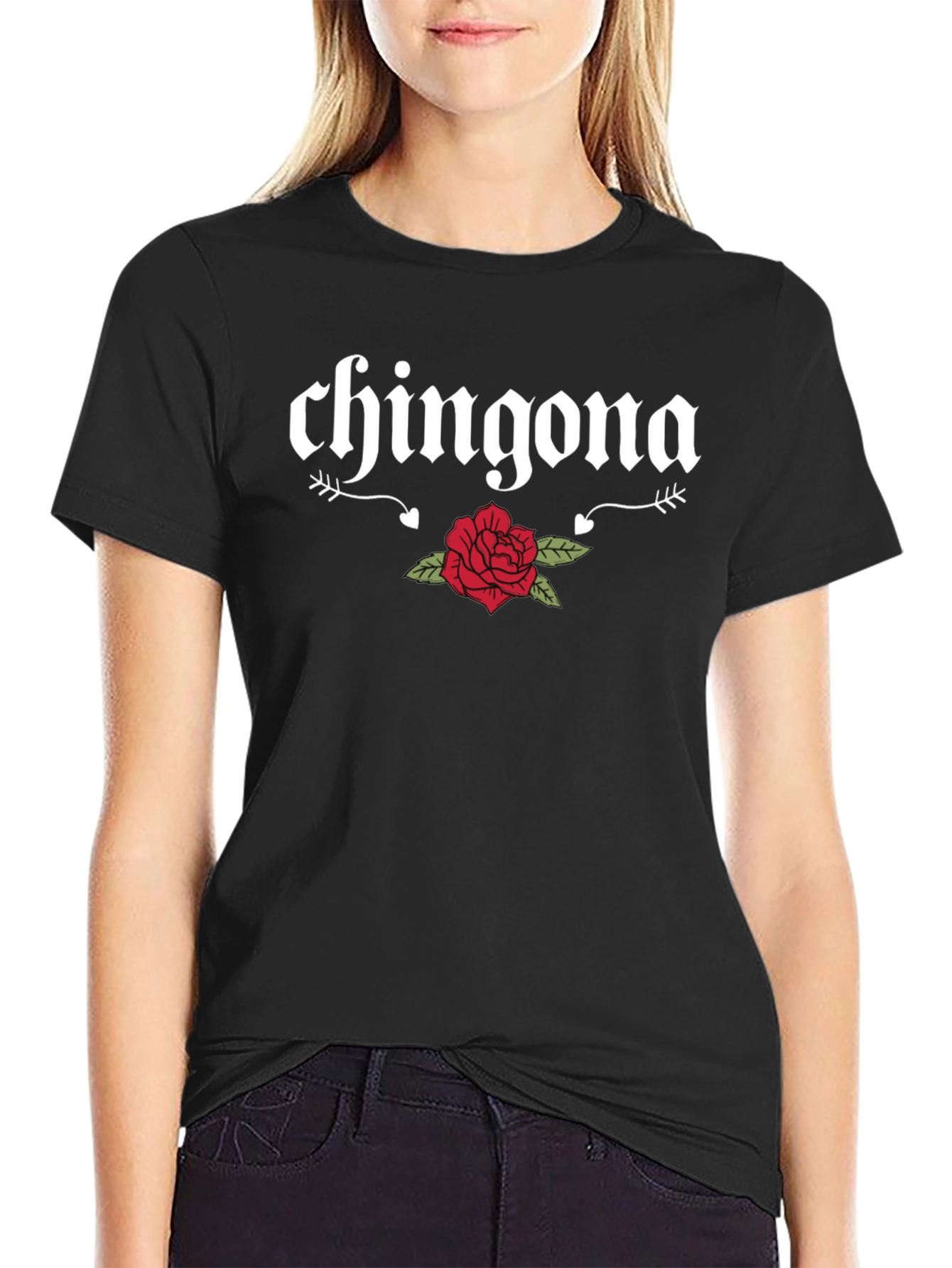 Chingona Rose Graphic Tee - Bold & Stylish