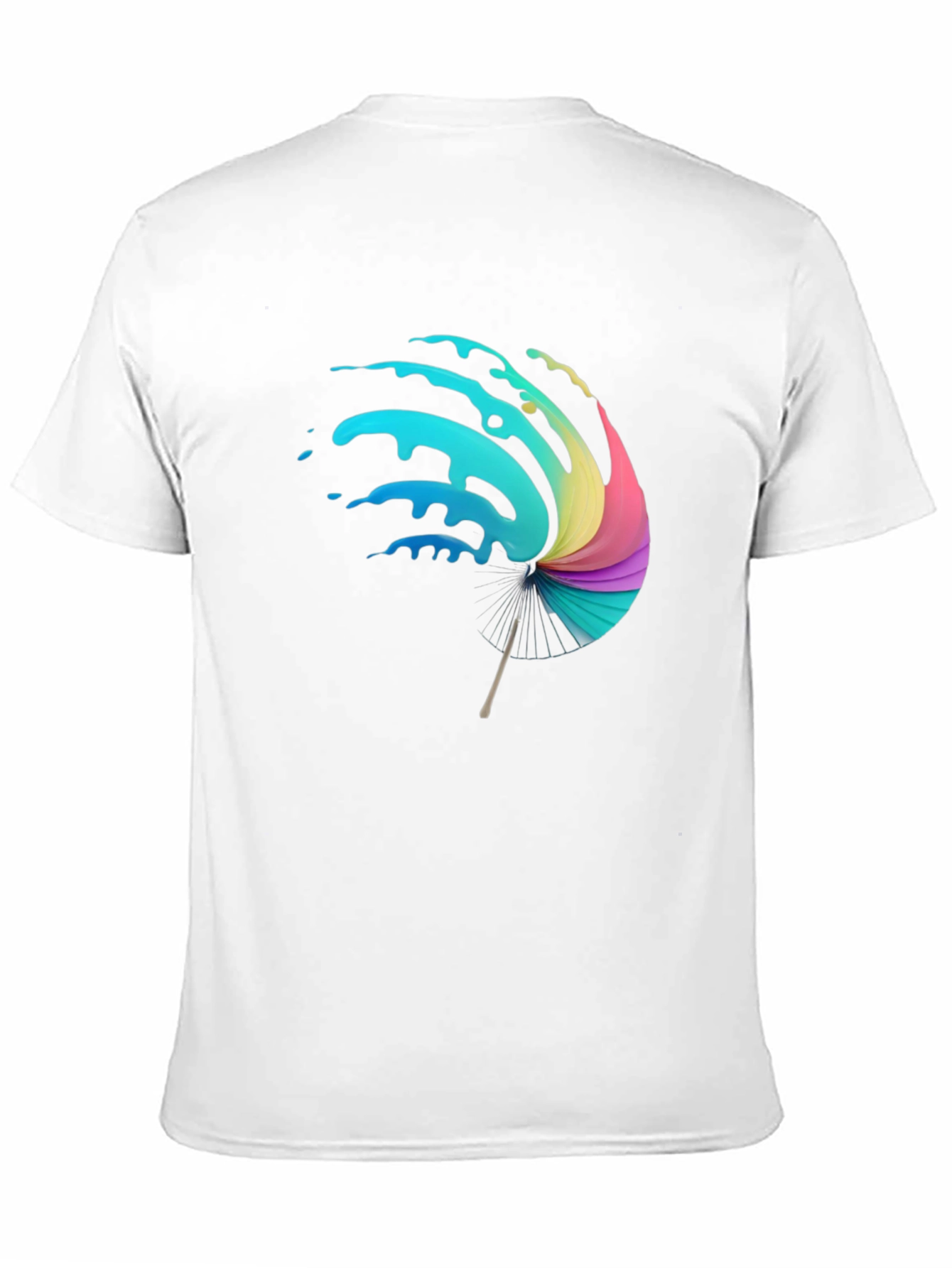 Vibrant Splash Umbrella Graphic Black T-Shirt