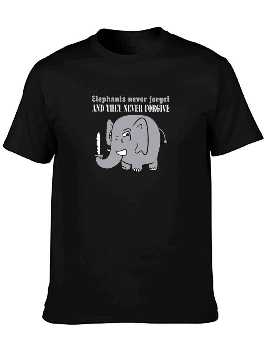 Elephant Never Forget Funny Graphic T-Shirt