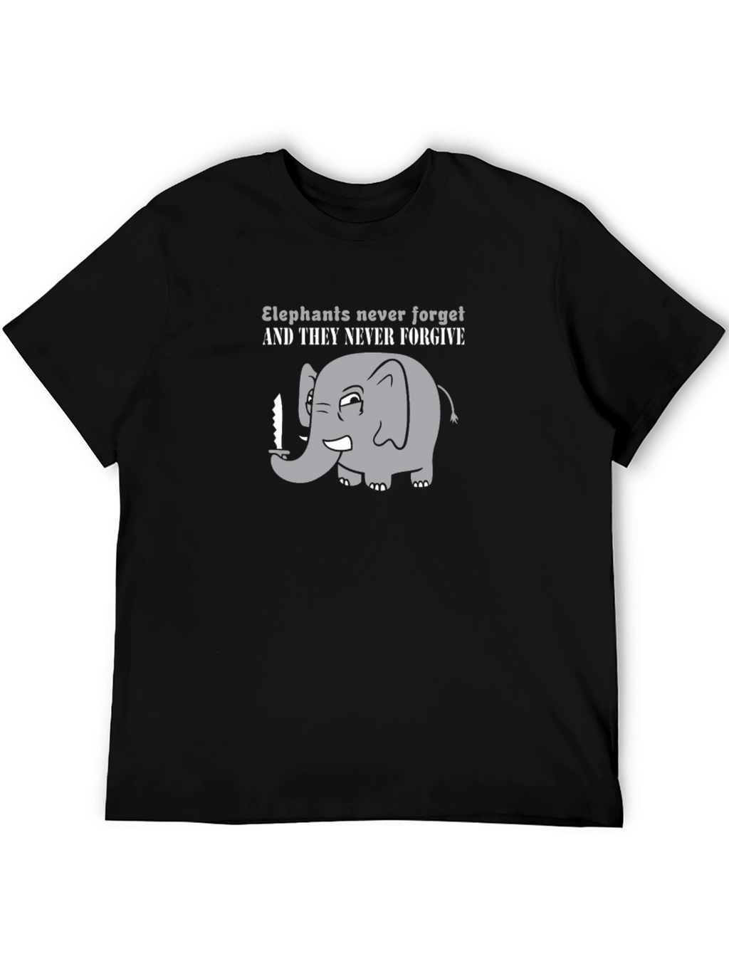 Elephant Never Forget Funny Graphic T-Shirt