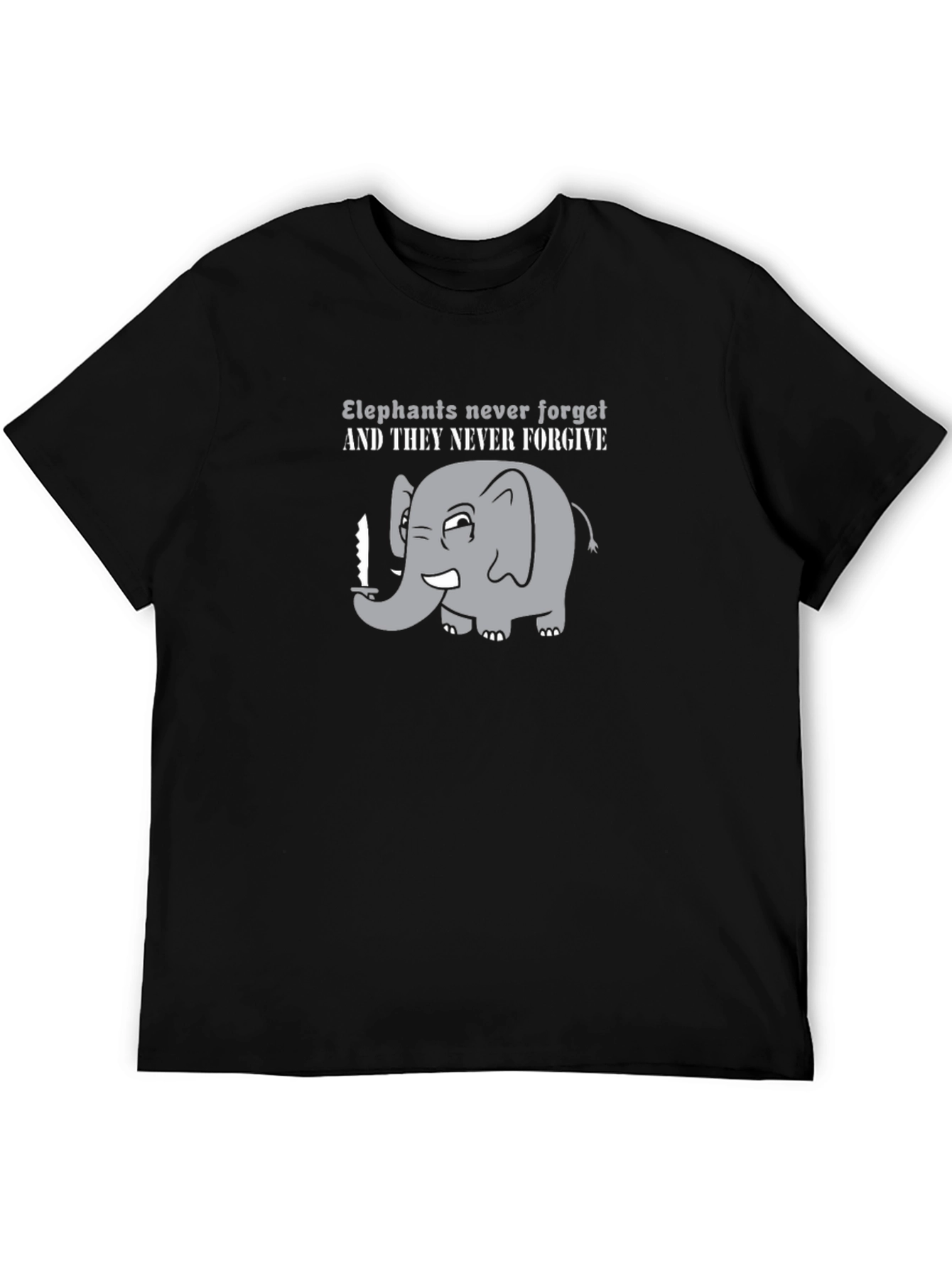 Elephant Never Forget Funny Graphic T-Shirt