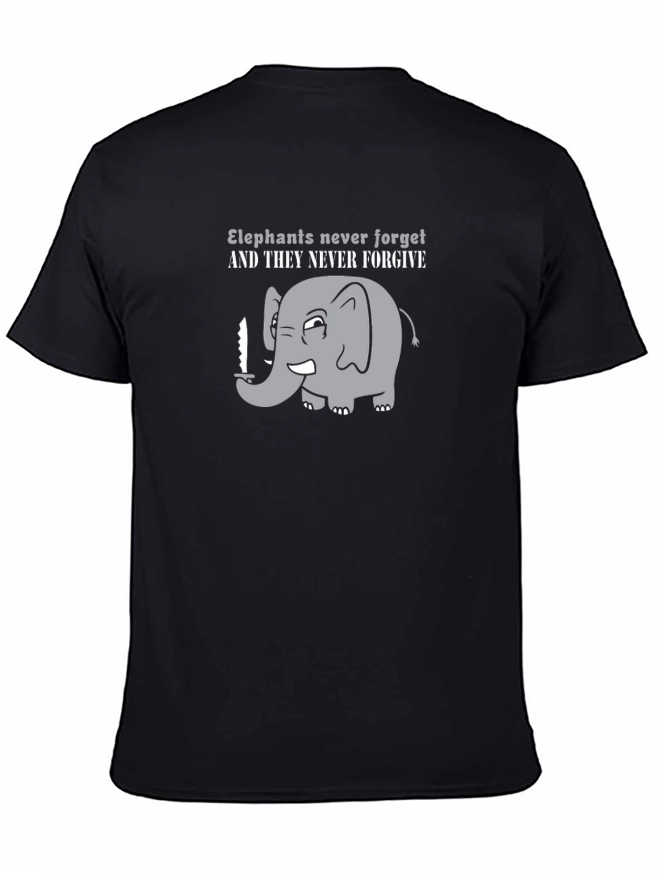 Elephant Never Forget Funny Graphic T-Shirt