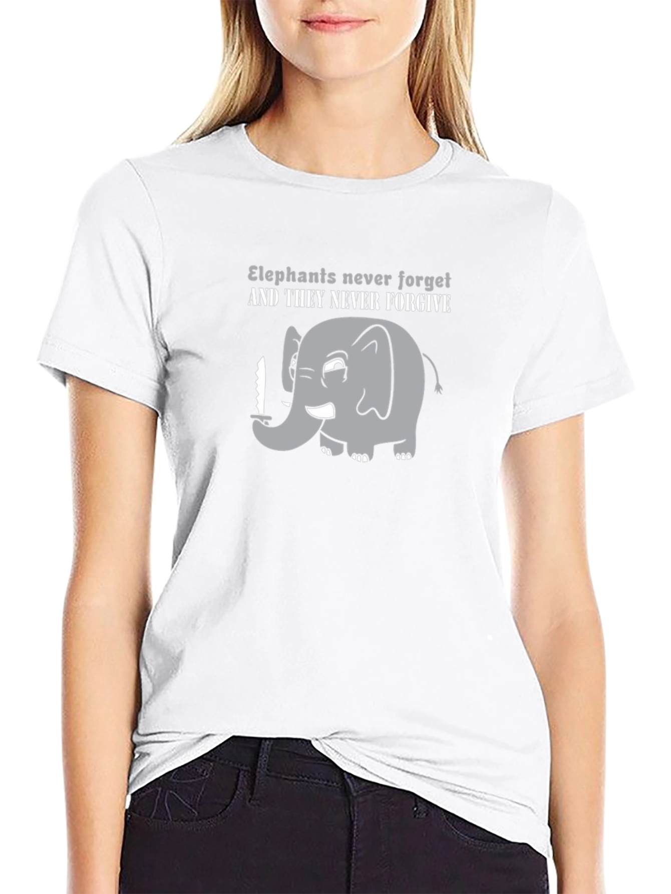 Elephant Never Forget Funny Graphic T-Shirt