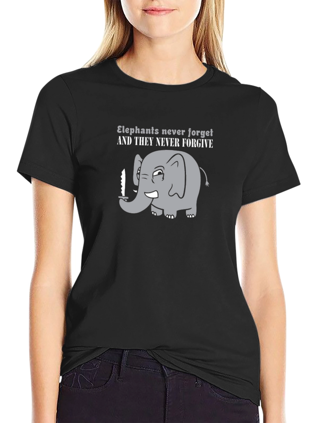 Elephant Never Forget Funny Graphic T-Shirt