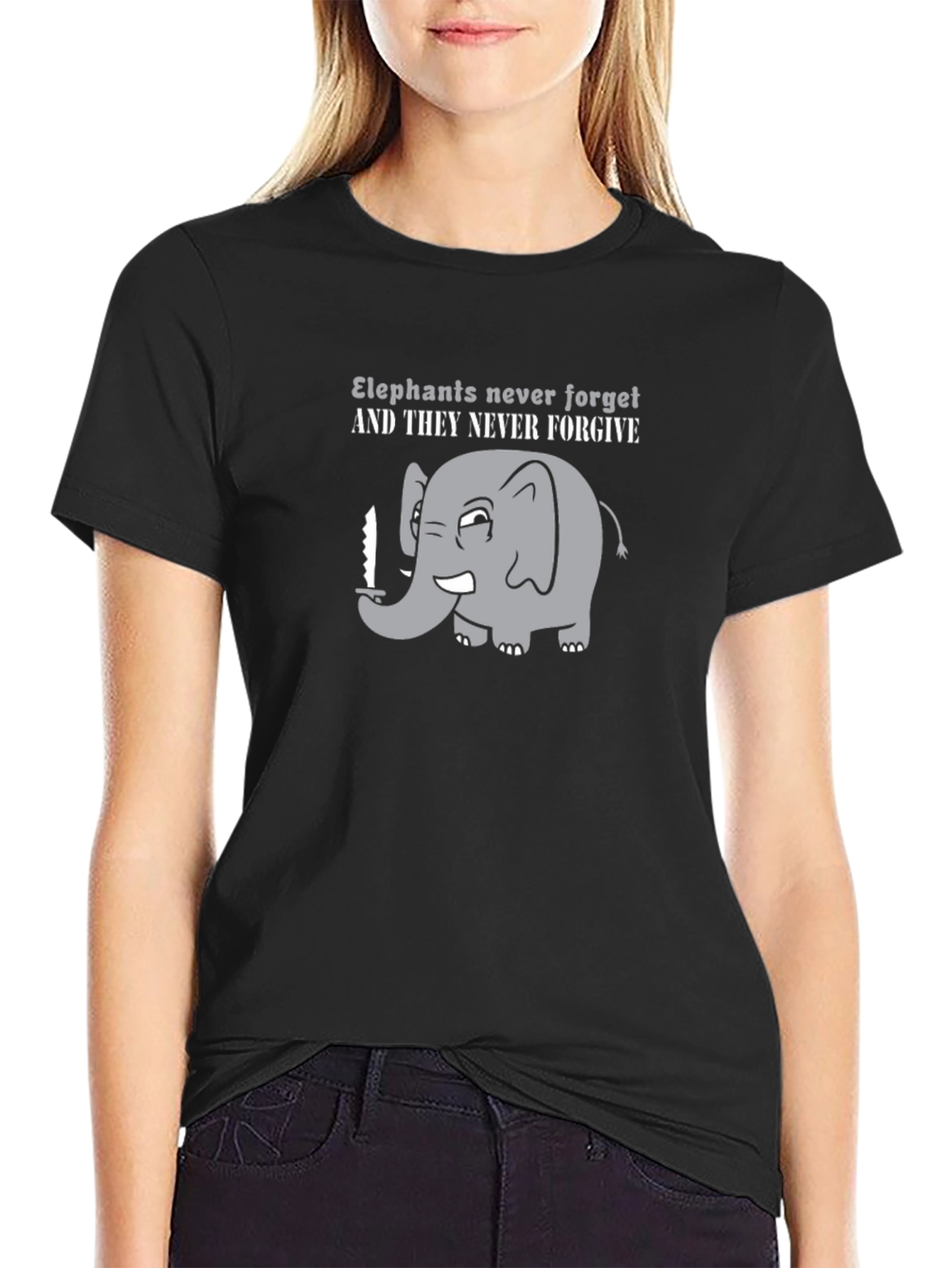 Elephant Never Forget Funny Graphic T-Shirt