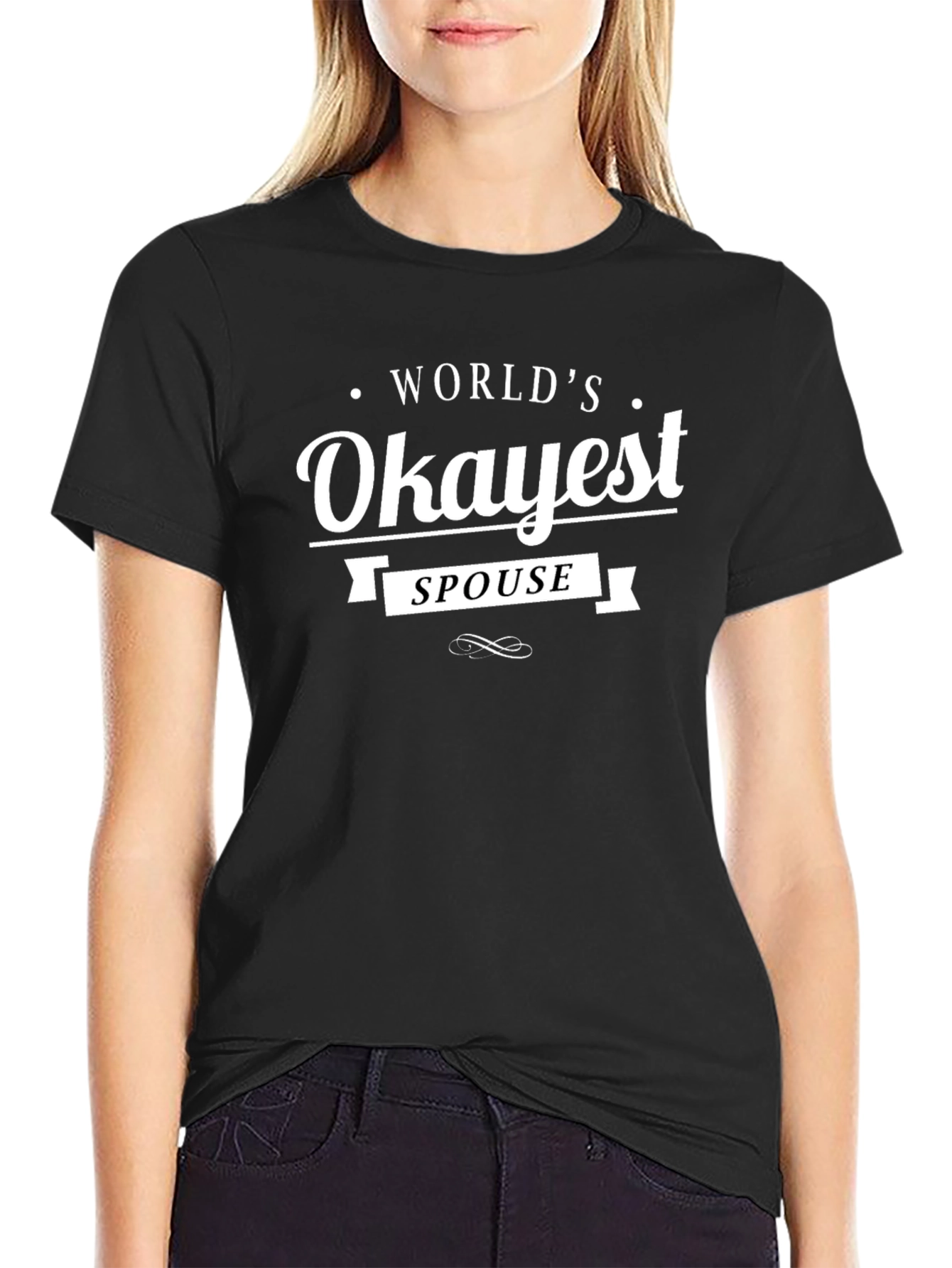Worlds Okayest Spouse T-Shirt - Funny Husband Wife Tee