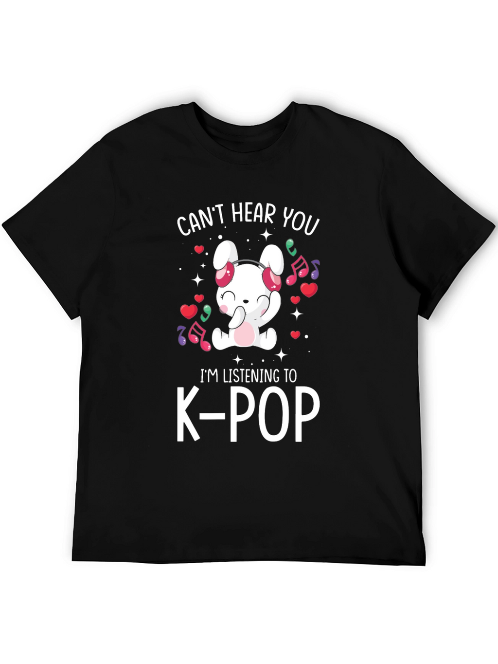 K-Pop Music Lover T-Shirt: Cute Bunny Design