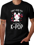 K-Pop Music Lover T-Shirt: Cute Bunny Design