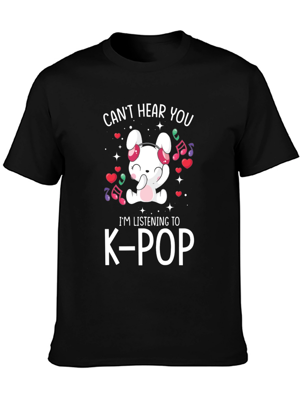 K-Pop Music Lover T-Shirt: Cute Bunny Design