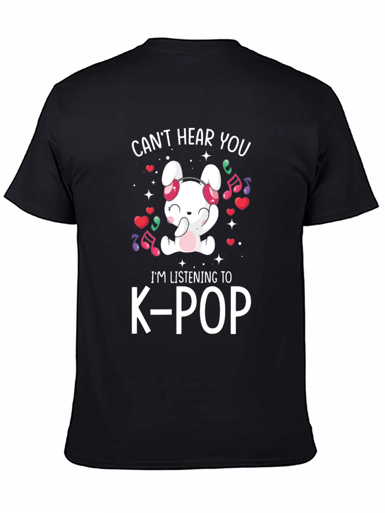 K-Pop Music Lover T-Shirt: Cute Bunny Design