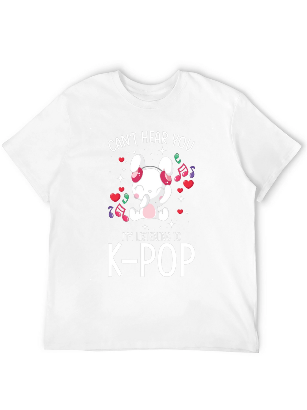 K-Pop Music Lover T-Shirt: Cute Bunny Design