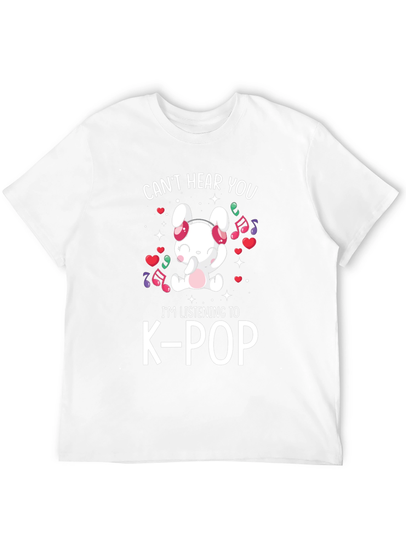 K-Pop Music Lover T-Shirt: Cute Bunny Design