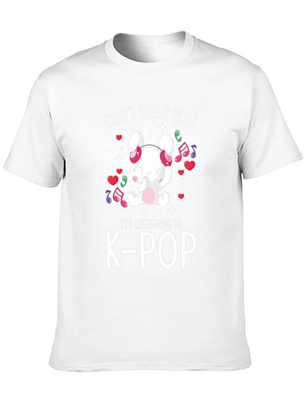 K-Pop Music Lover T-Shirt: Cute Bunny Design