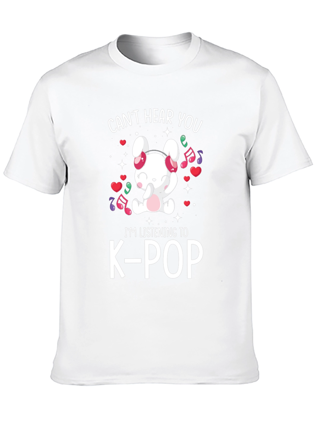 K-Pop Music Lover T-Shirt: Cute Bunny Design