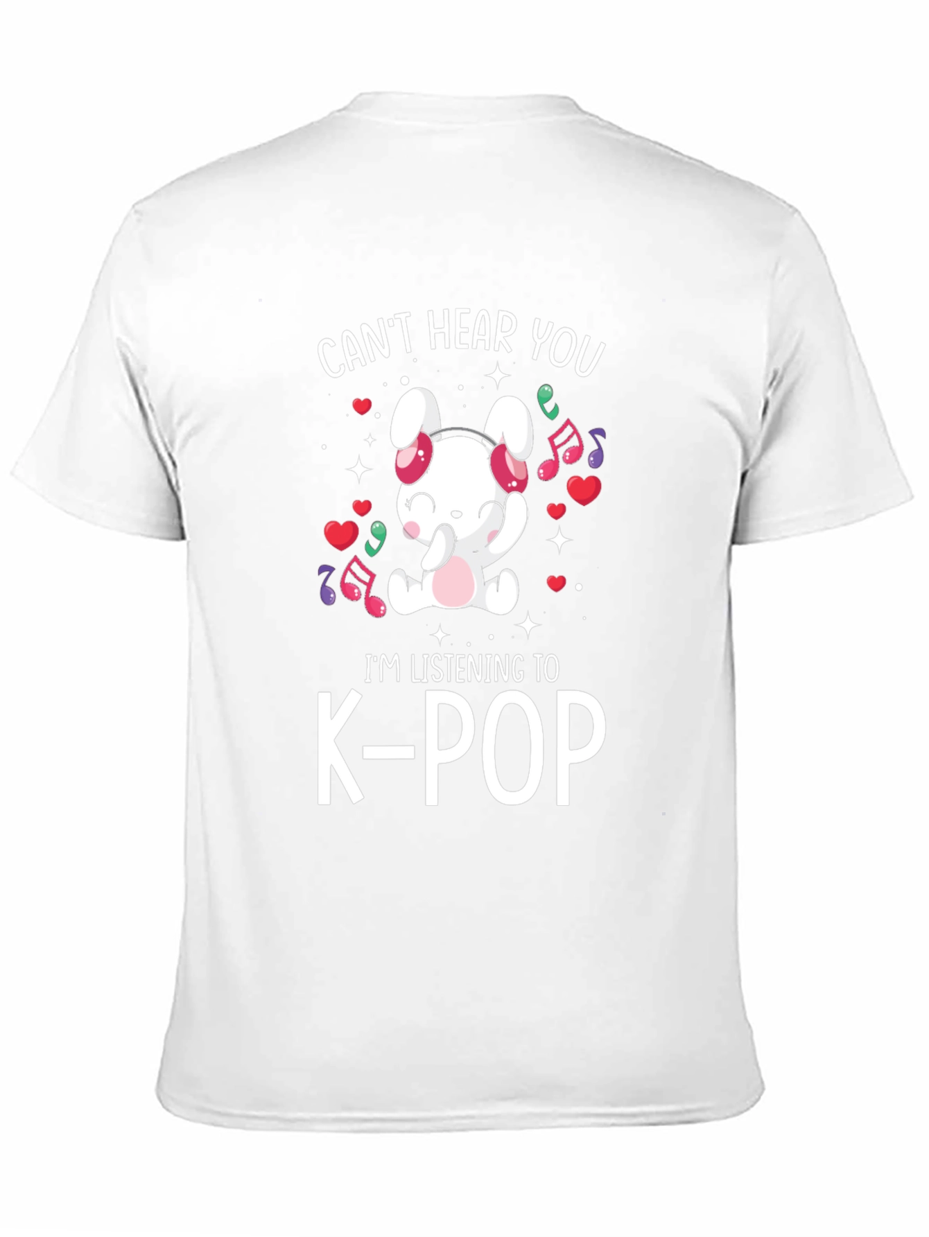 K-Pop Music Lover T-Shirt: Cute Bunny Design