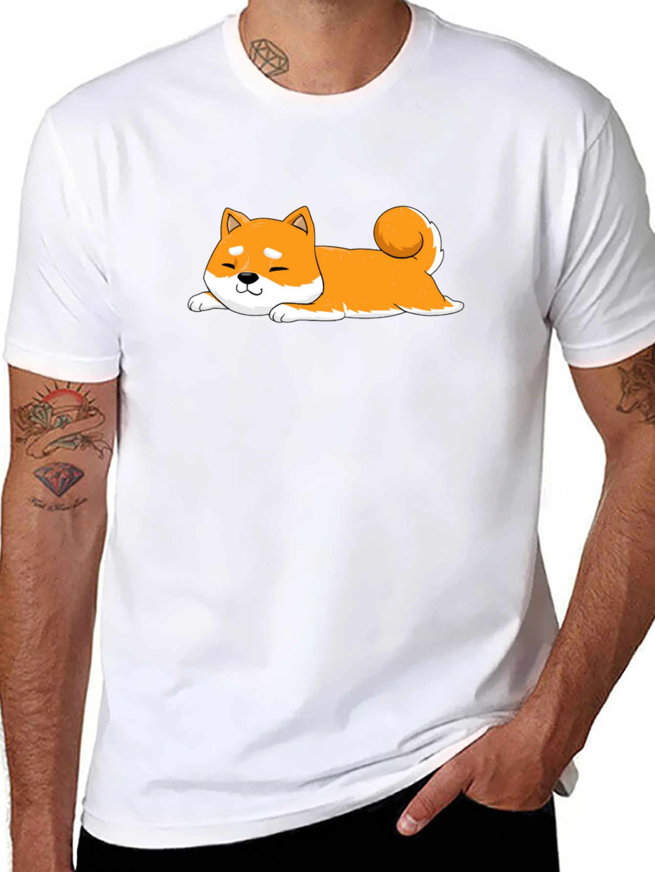Shiba Inu T-Shirt - Black Cotton Dog Tee