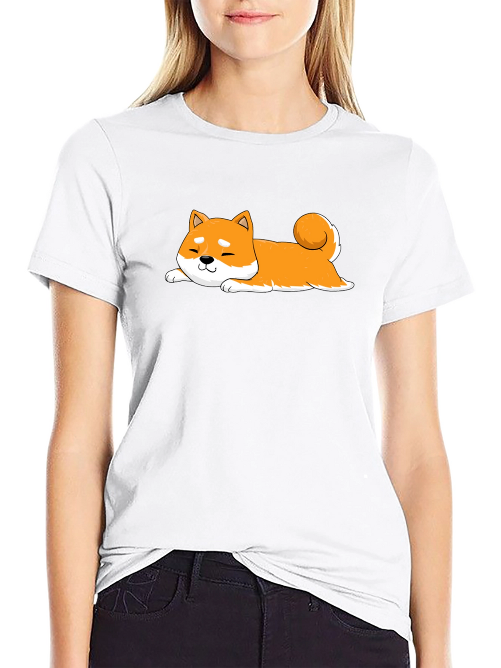 Shiba Inu T-Shirt - Black Cotton Dog Tee