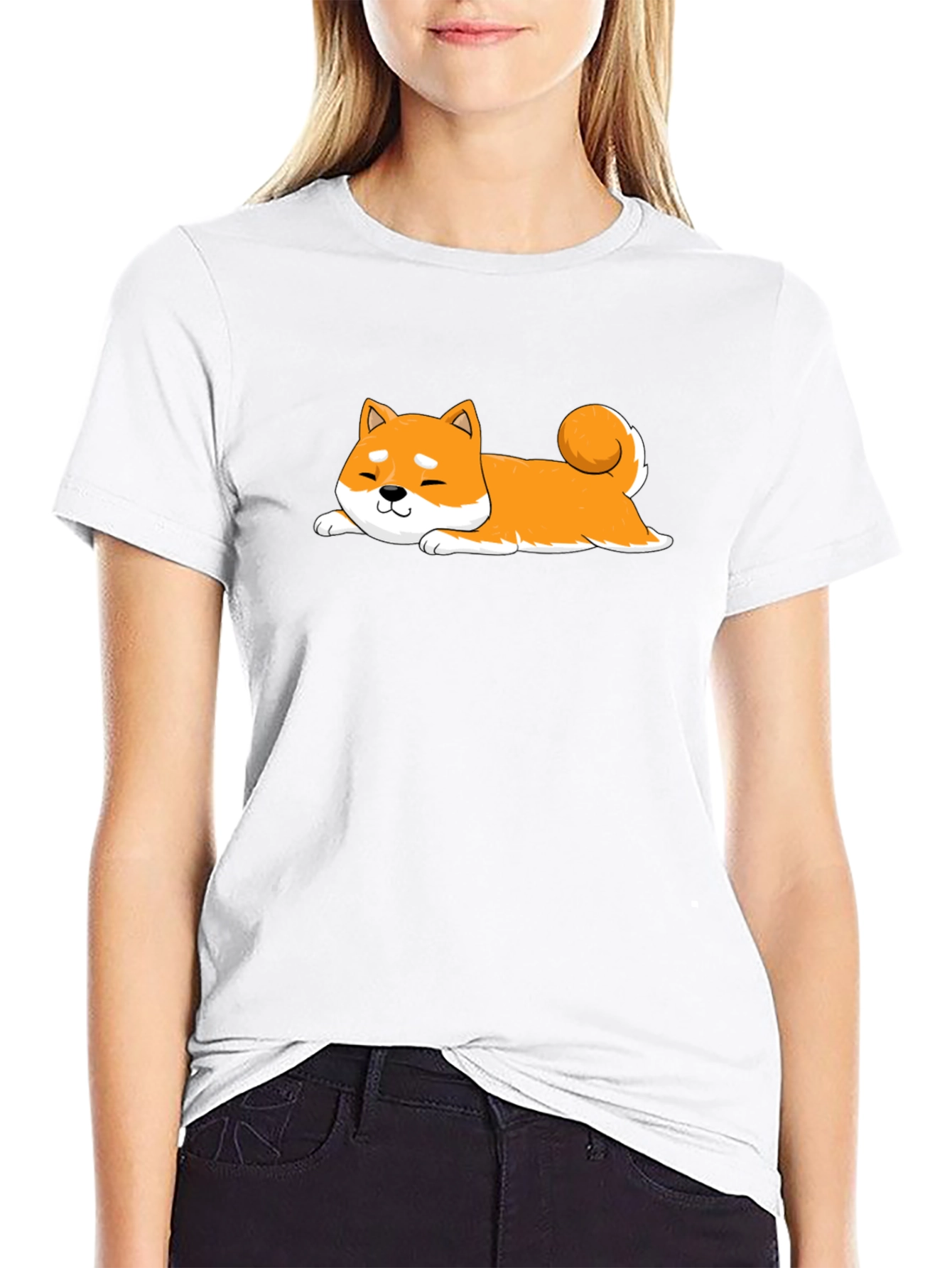 Shiba Inu T-Shirt - Black Cotton Dog Tee