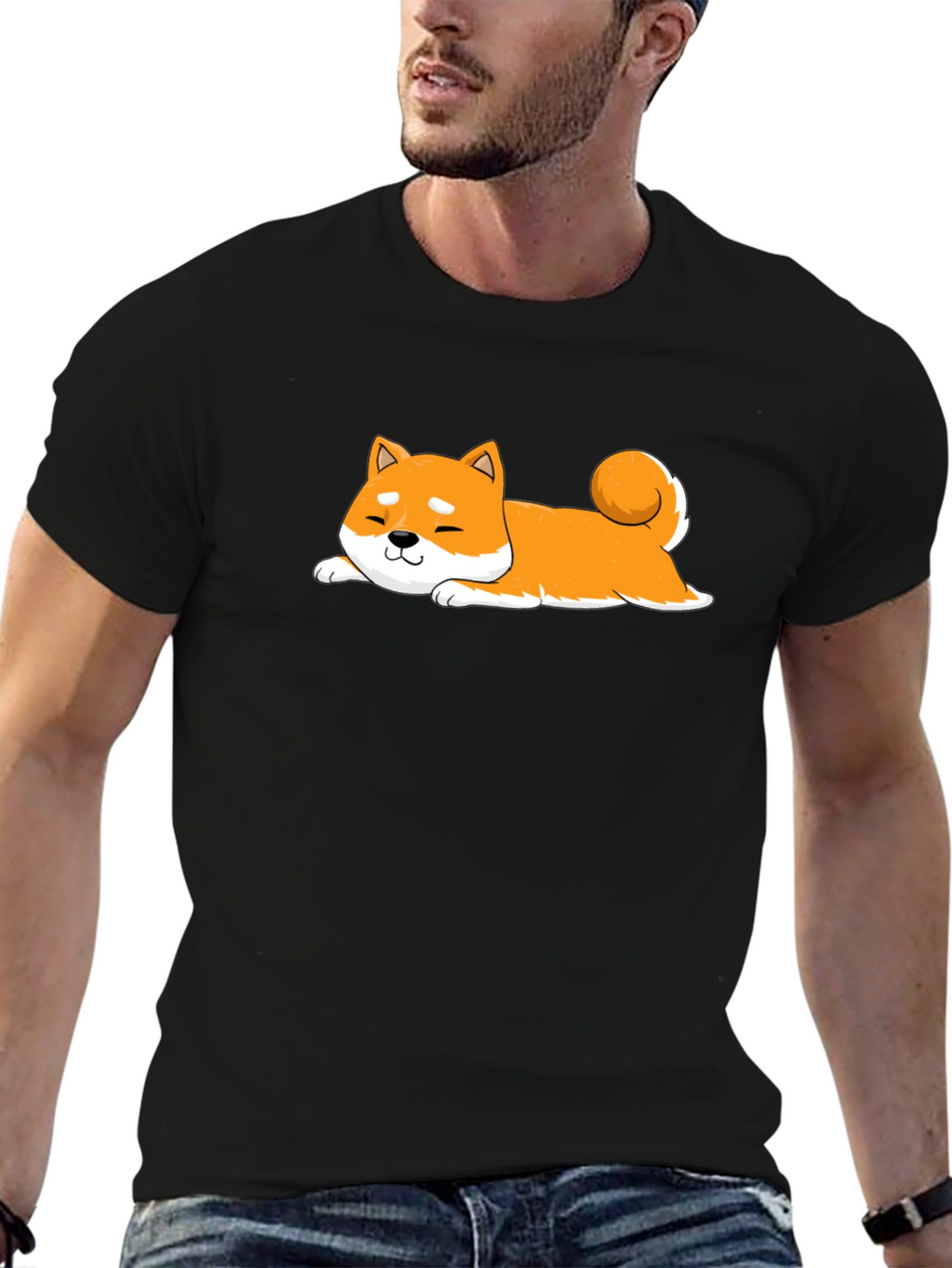 Shiba Inu T-Shirt - Black Cotton Dog Tee