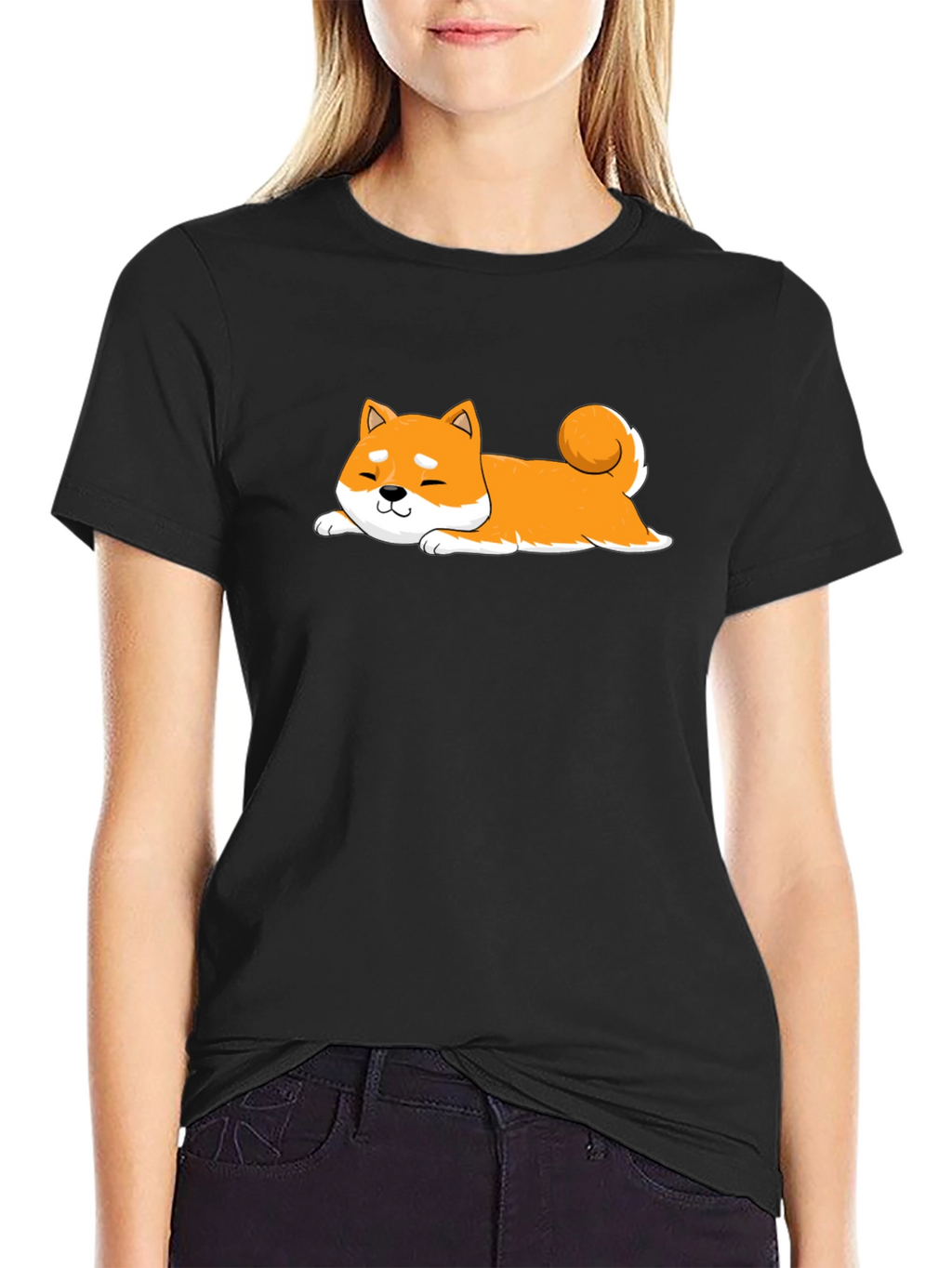 Shiba Inu T-Shirt - Black Cotton Dog Tee
