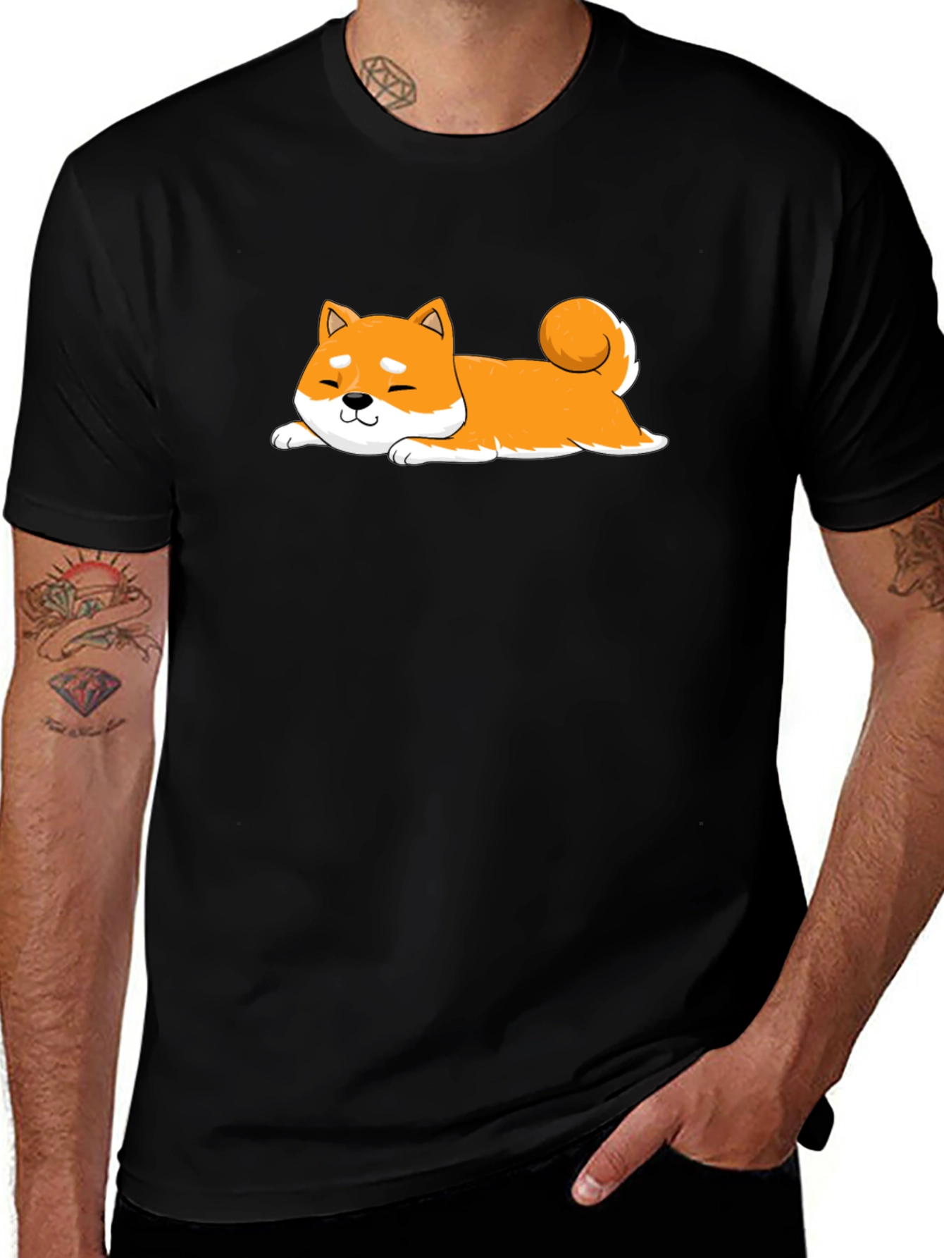 Shiba Inu T-Shirt - Black Cotton Dog Tee
