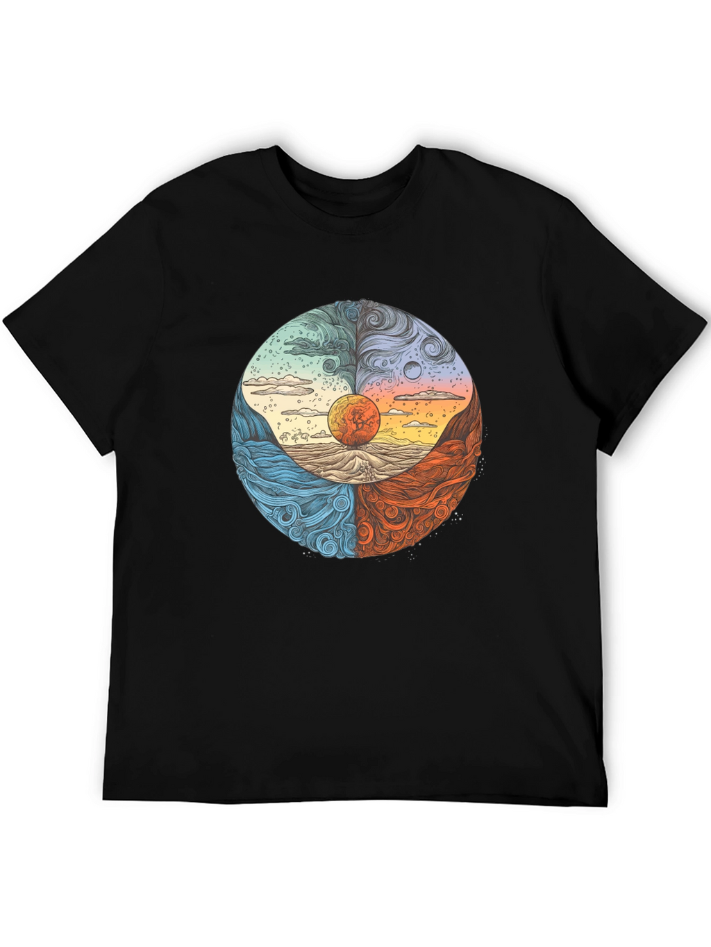 Four Elements Graphic Tee - Nature Inspired Design