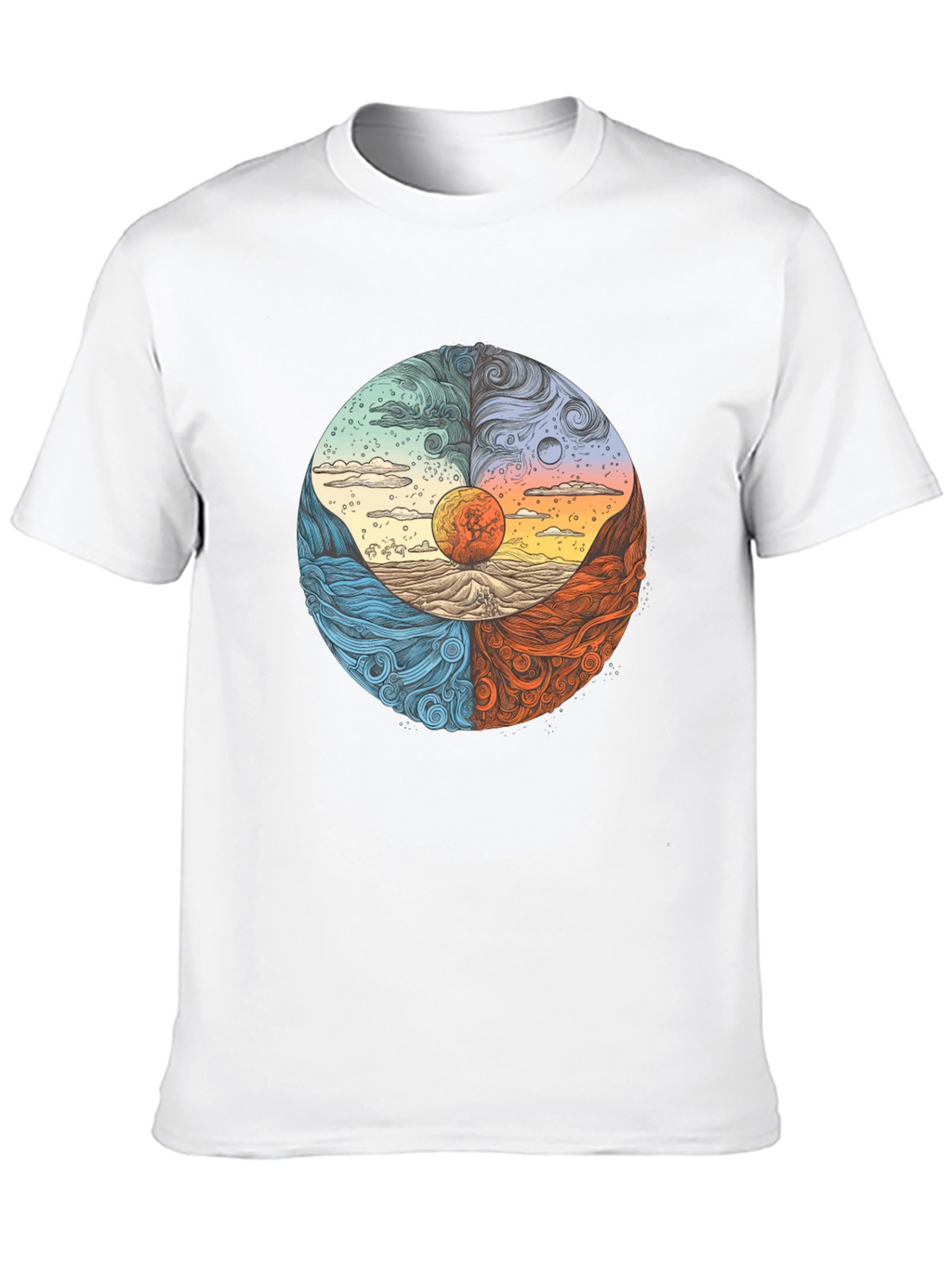 Four Elements Graphic Tee - Nature Inspired Design